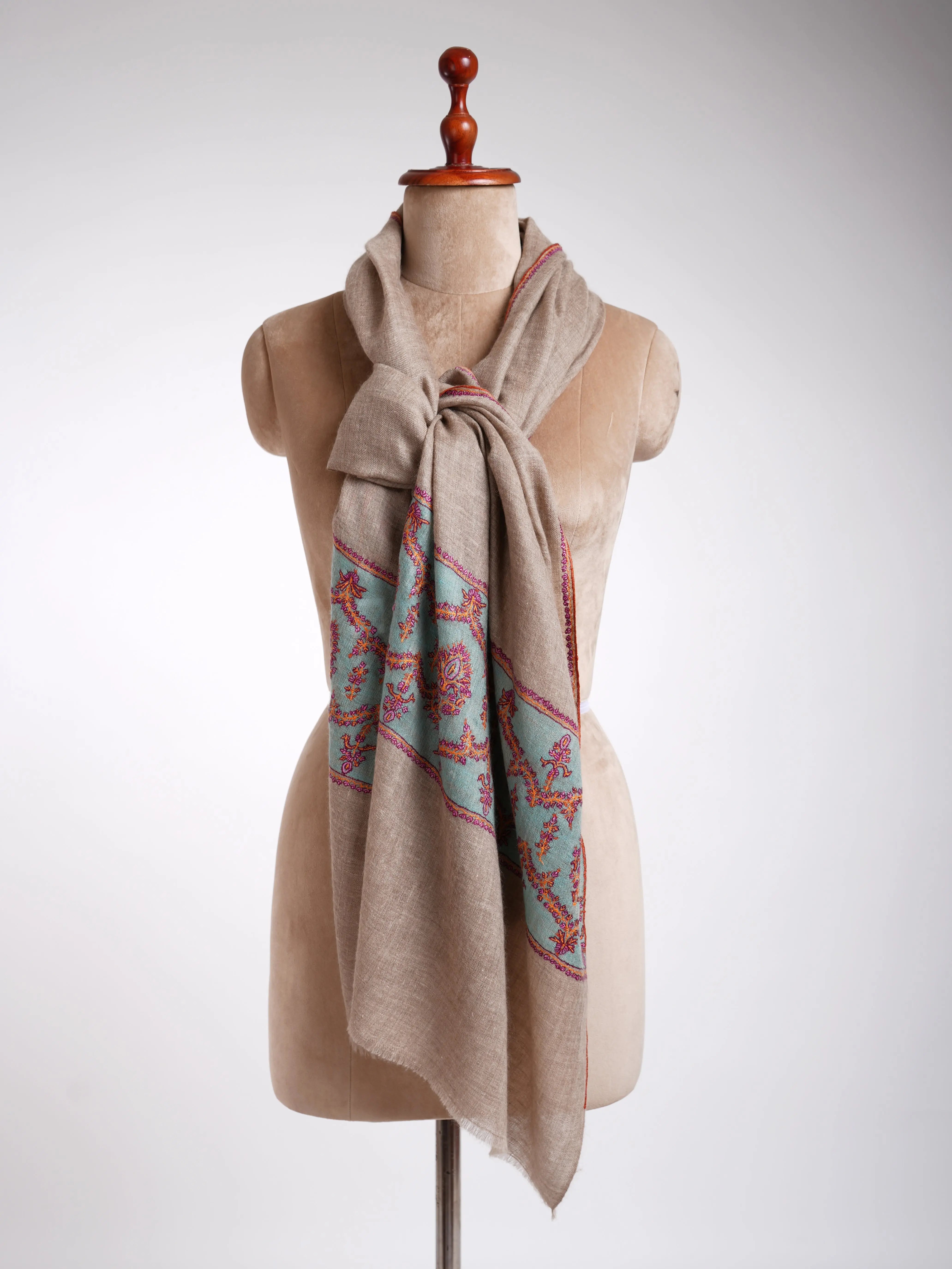 Handmade Palladar Authentic Pashmina Scarf Shahkaar