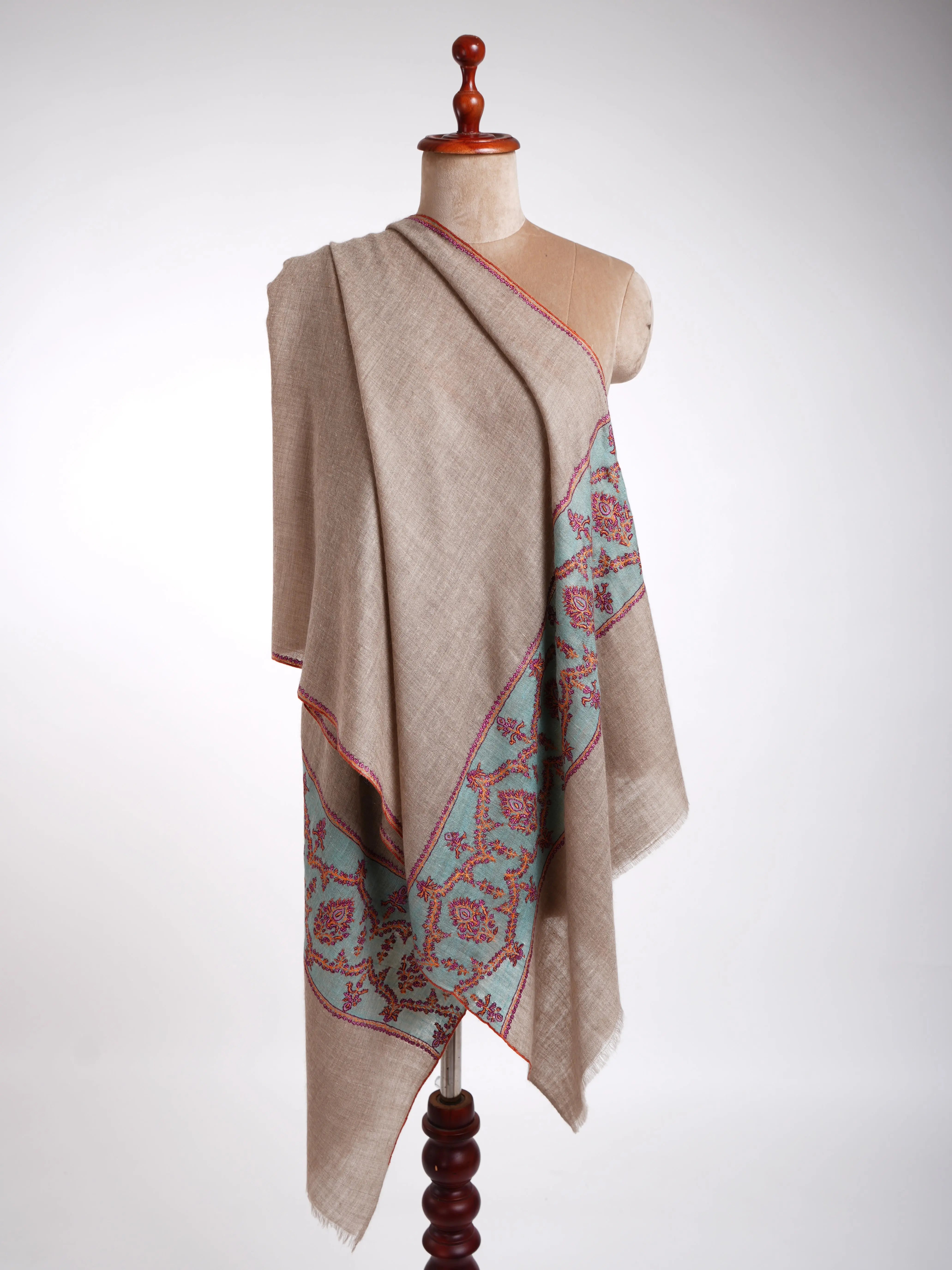 Handmade Palladar Authentic Pashmina Scarf Shahkaar