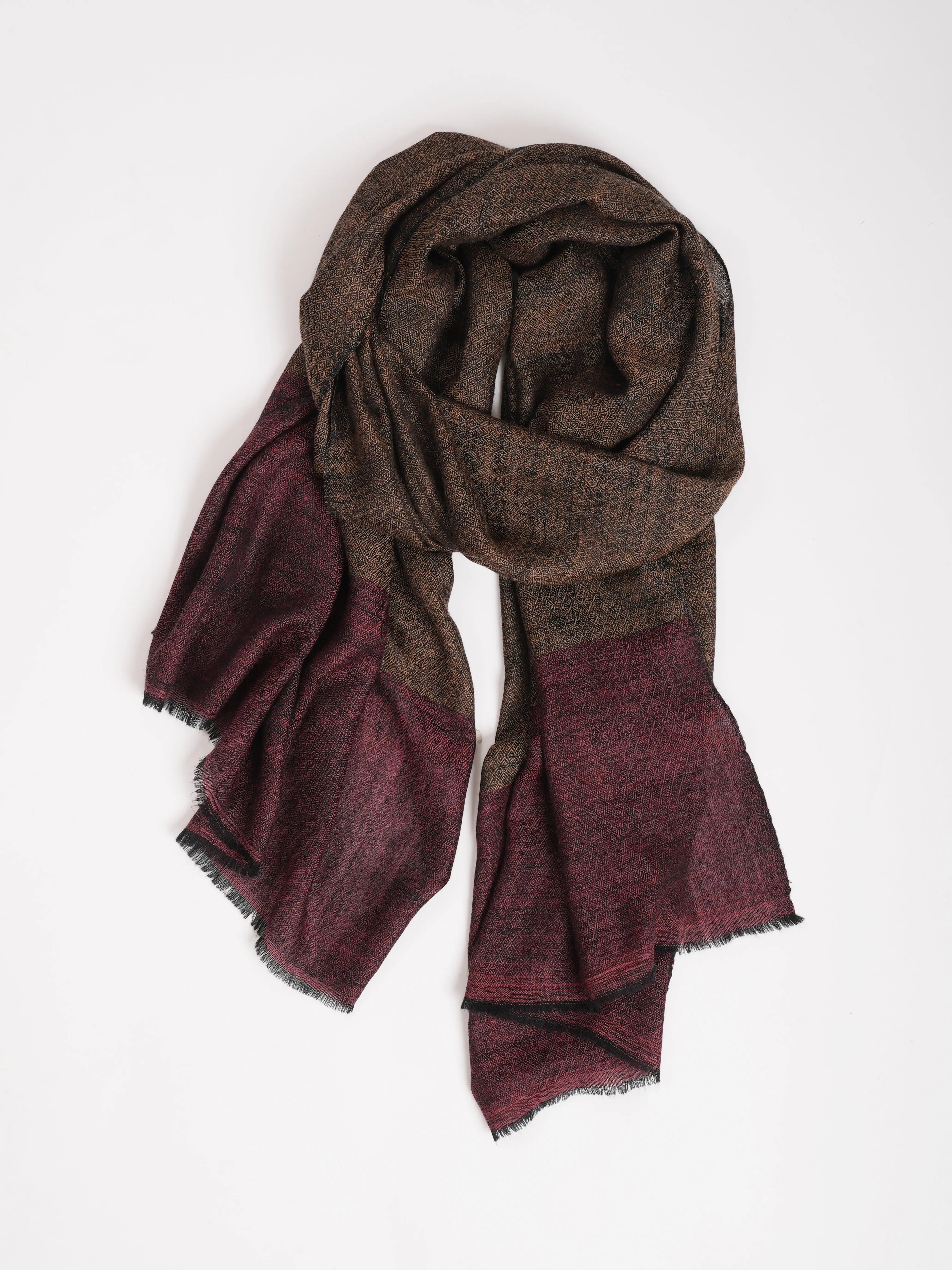 Handwoven Diamond Weave Indian Cashmere Scarf Shahkaar