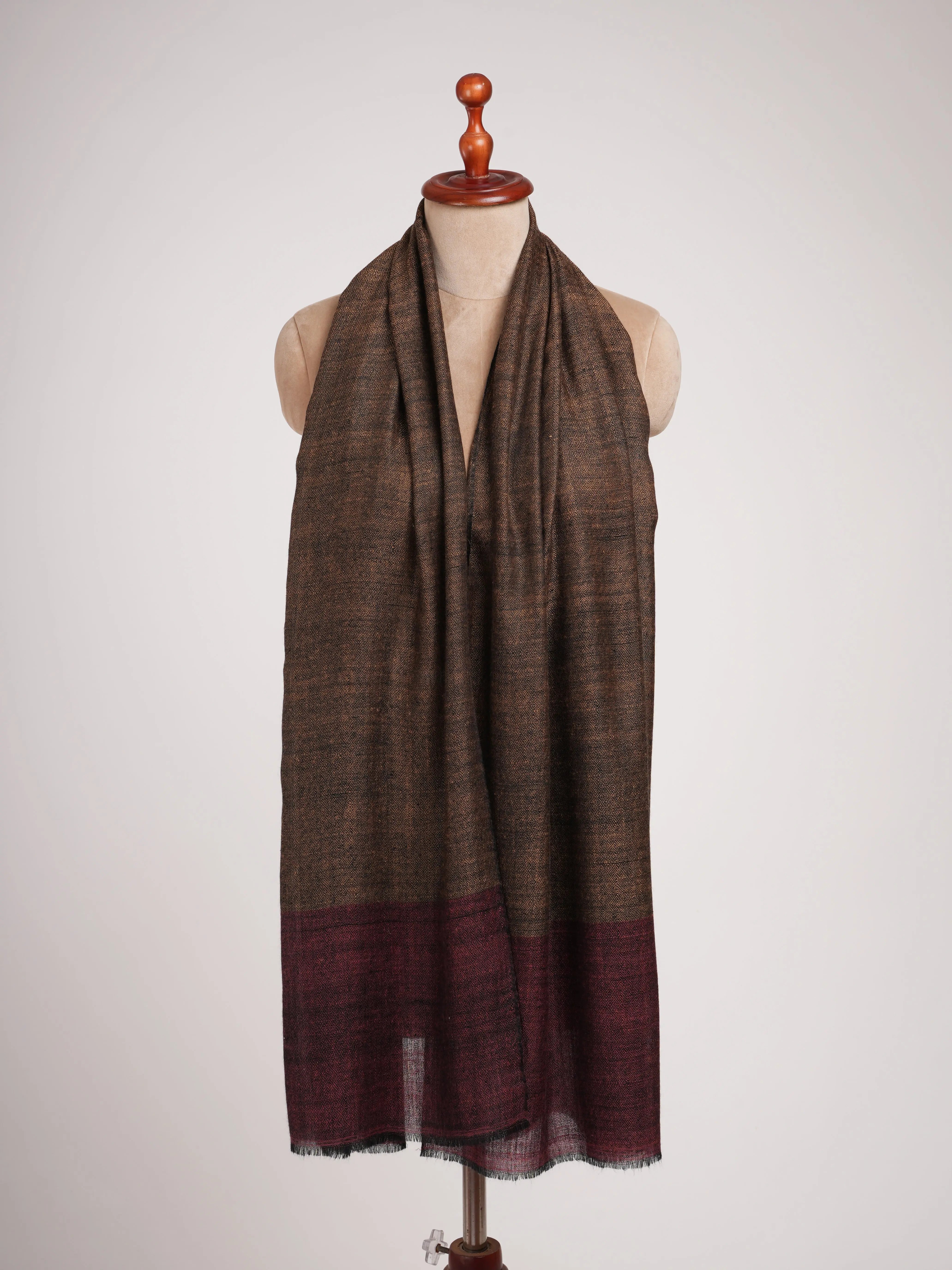 Handwoven Diamond Weave Indian Cashmere Scarf Shahkaar