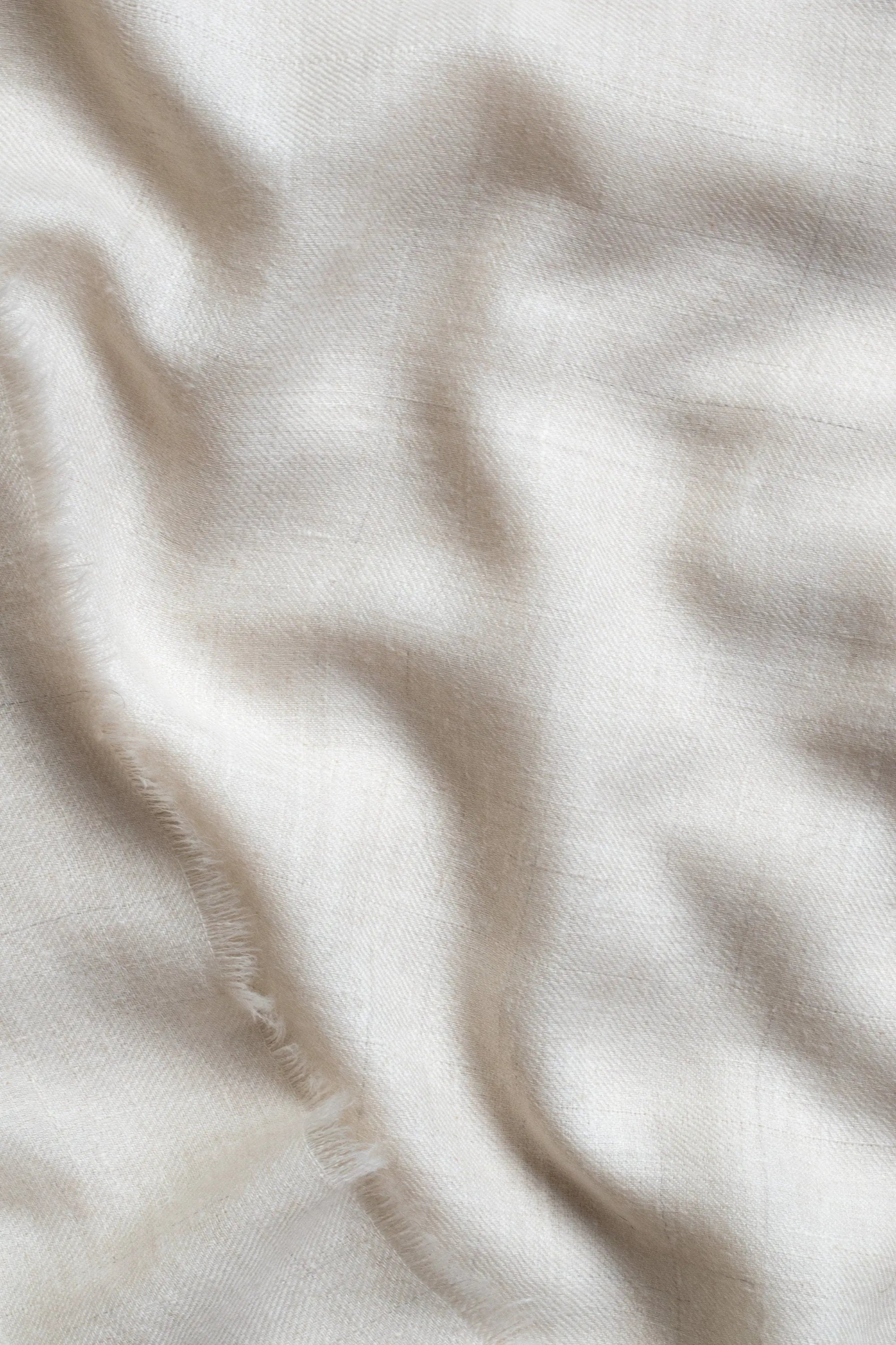 Handwoven Natural Off White Pashmina Fabric | Pure Cashmere Handloom Textile | Lightweight Soft Material | Luxury Fabric Sewing & Crafting Shahkaar