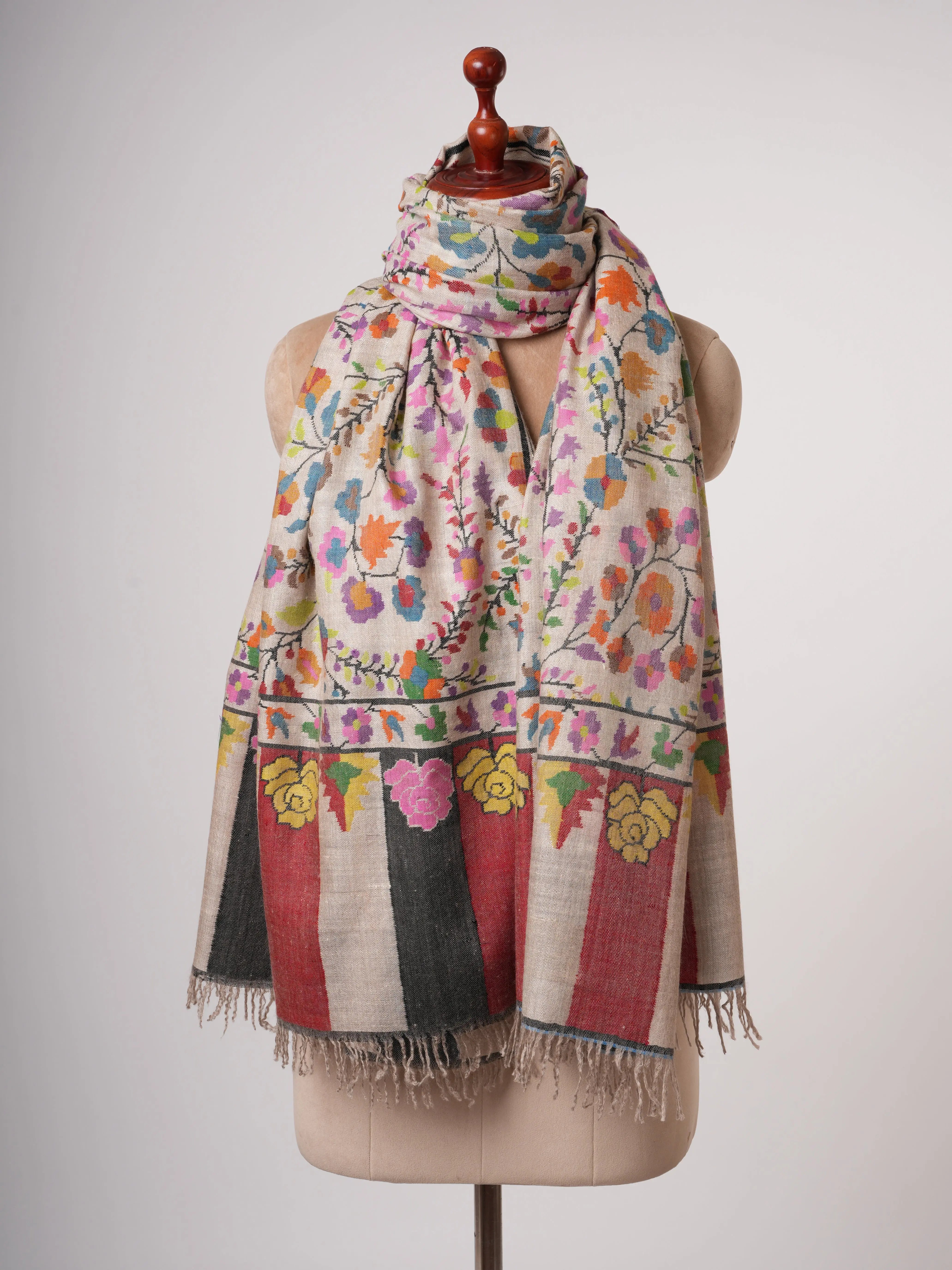 Handwoven Pure Pashmina Kani Shawl | Delicately Crafted Luxury Shahkaar