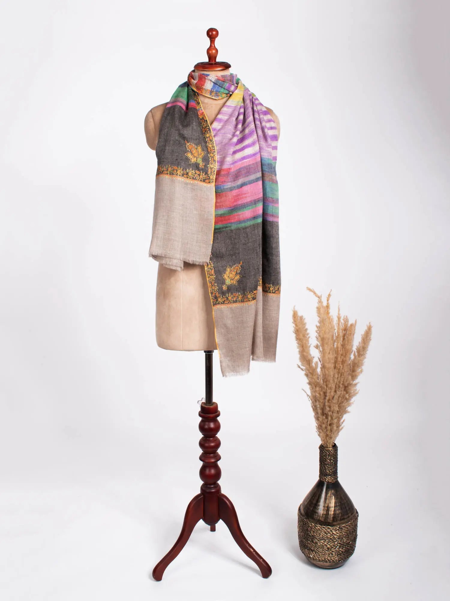 Hashia Multi Color Cashmere Scarves - PUEBLO Shahkaar