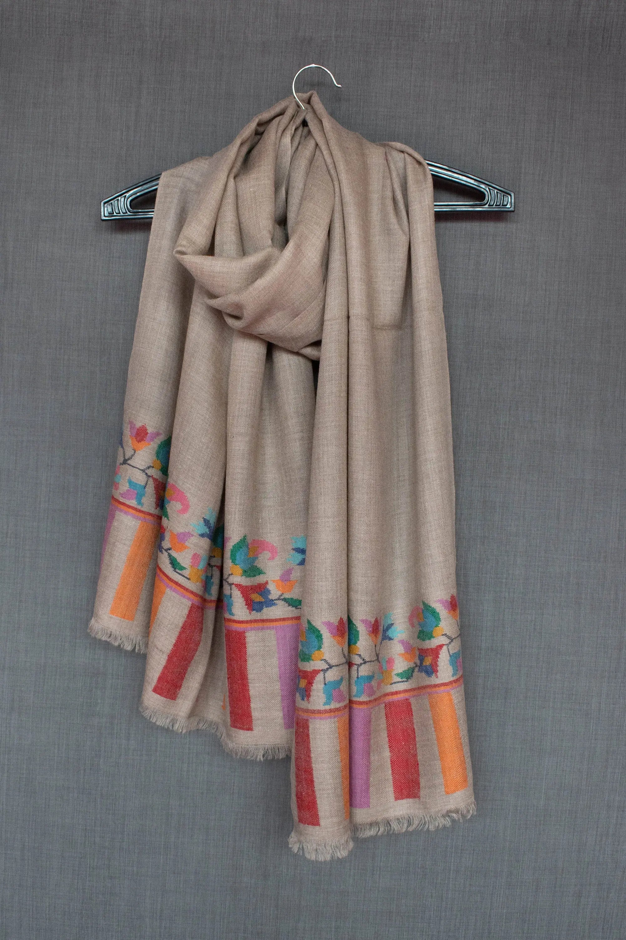 Helen Cashmere Scarf, Kani Wrap, Handwoven, Pure Pashmina, 28x80" Shahkaar