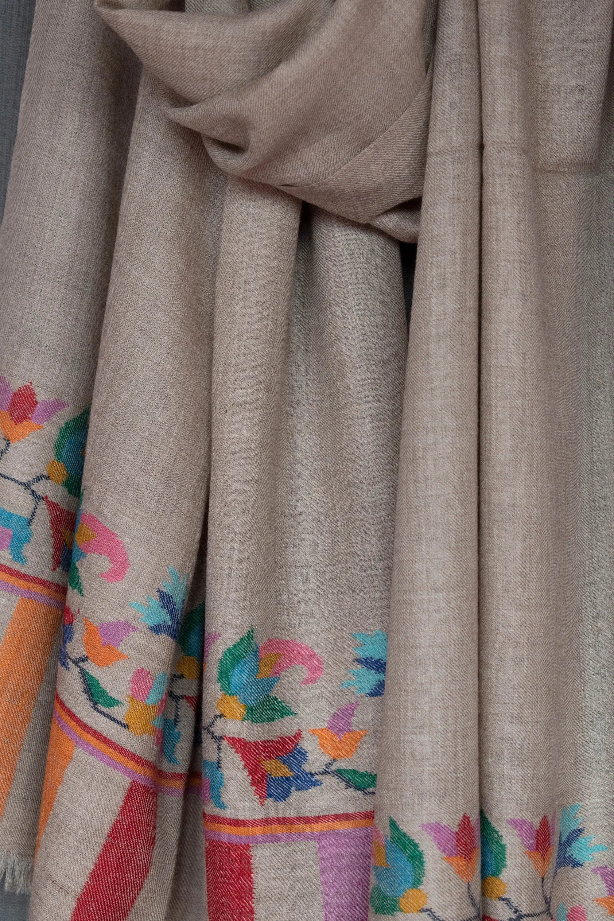 Helen Cashmere Scarf, Kani Wrap, Handwoven, Pure Pashmina, 28x80" Shahkaar