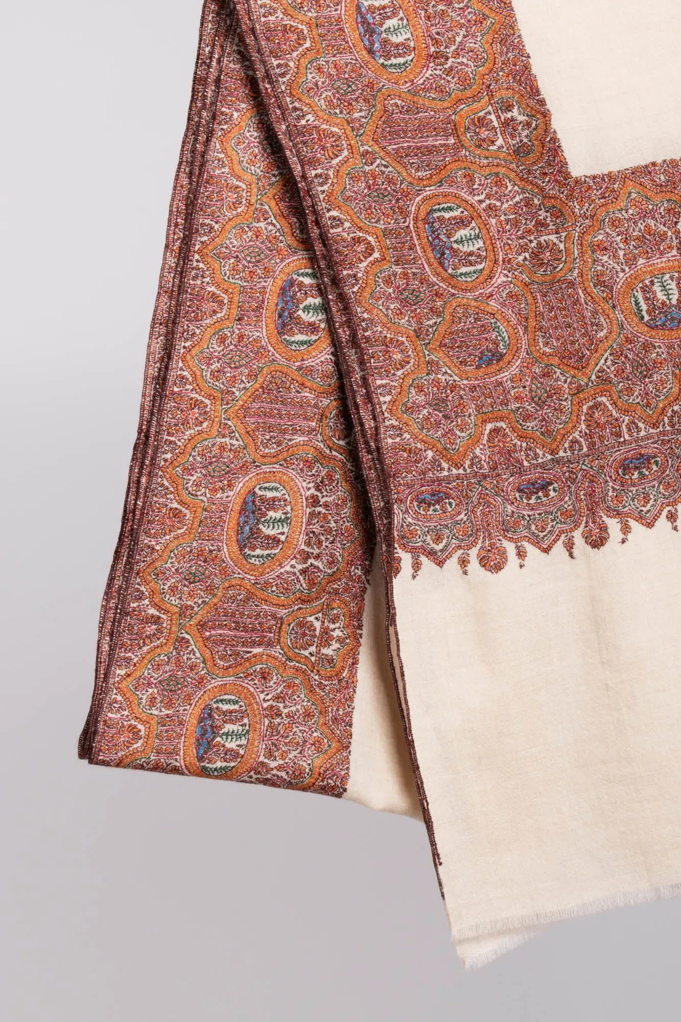 Kalan Daur Antique Motif Pashmina Shawl - SALINAS Shahkaar