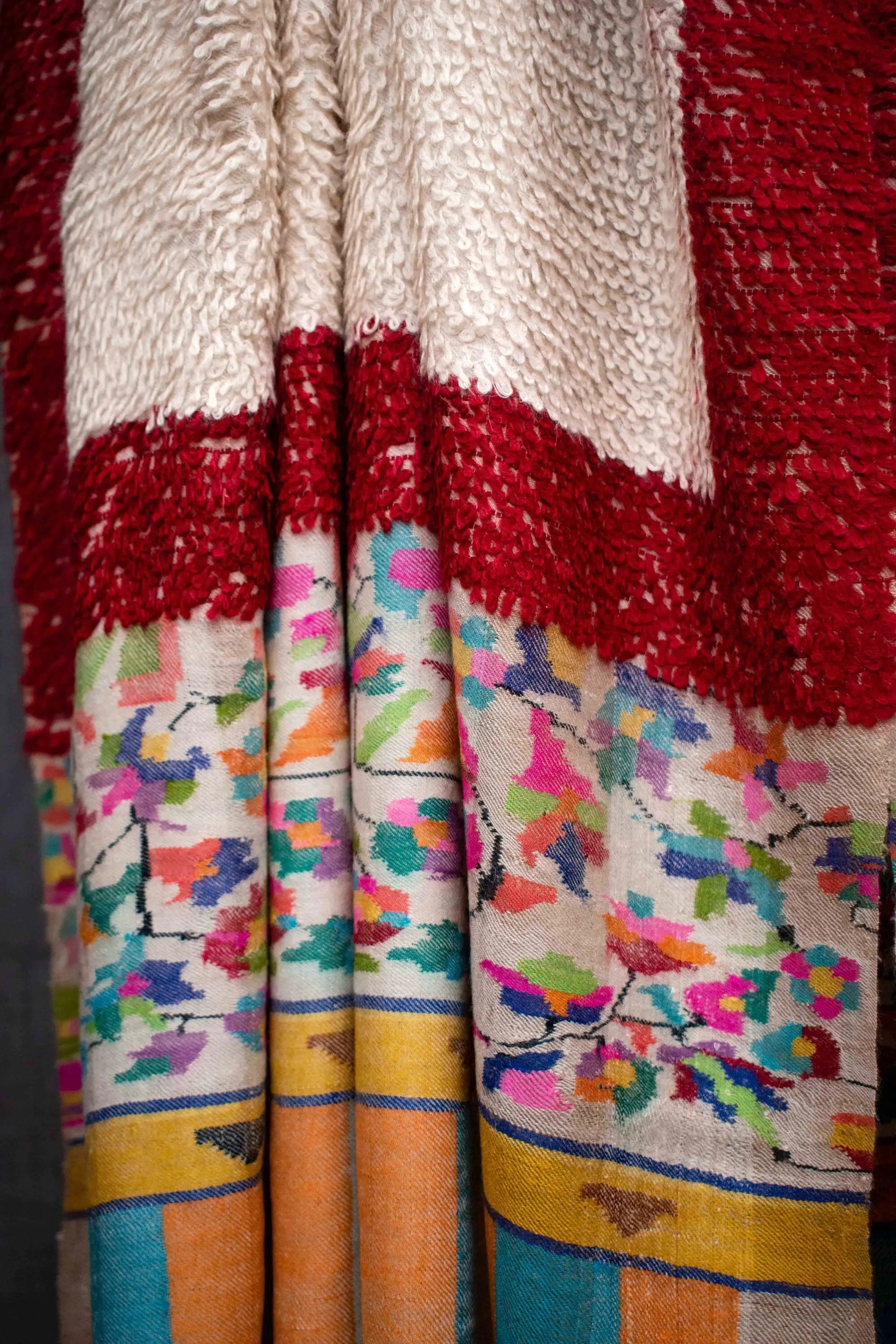 Kani Weave Pure Pashmina Shawl | Towel Weave Design | Made in Kashmir | Handwoven Shahkaar