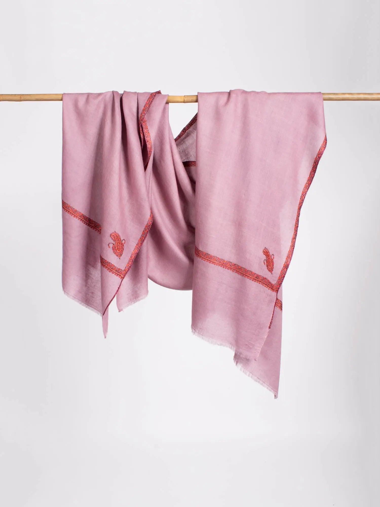 Lilac Color Bail Embroidered Pashmina Shawl - LAGUNA Shahkaar