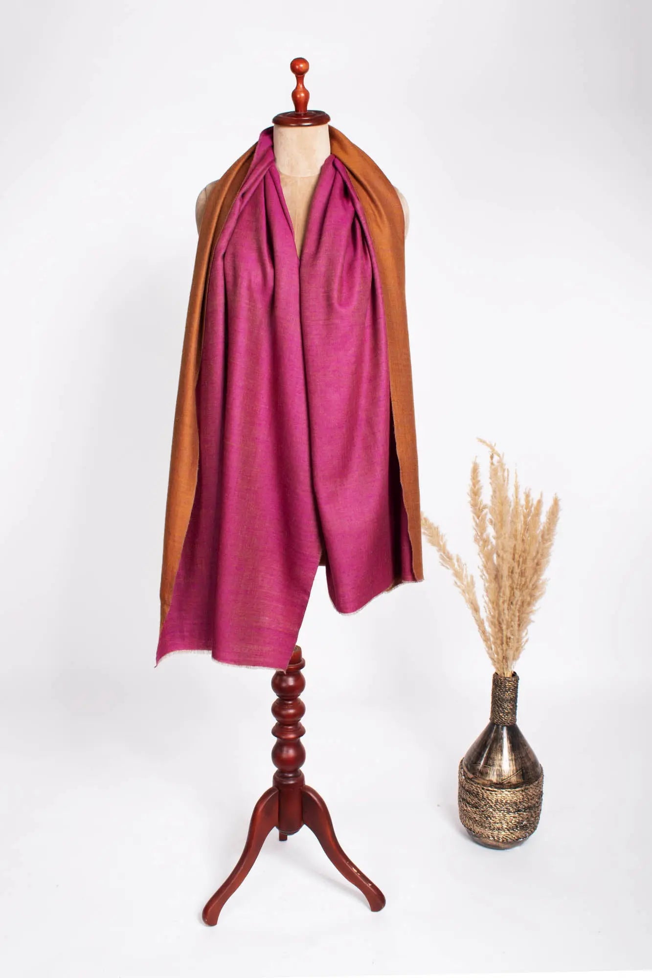 Magenta Orange Dual Shade Pashmina Shawl - BRENTWOOD Shahkaar