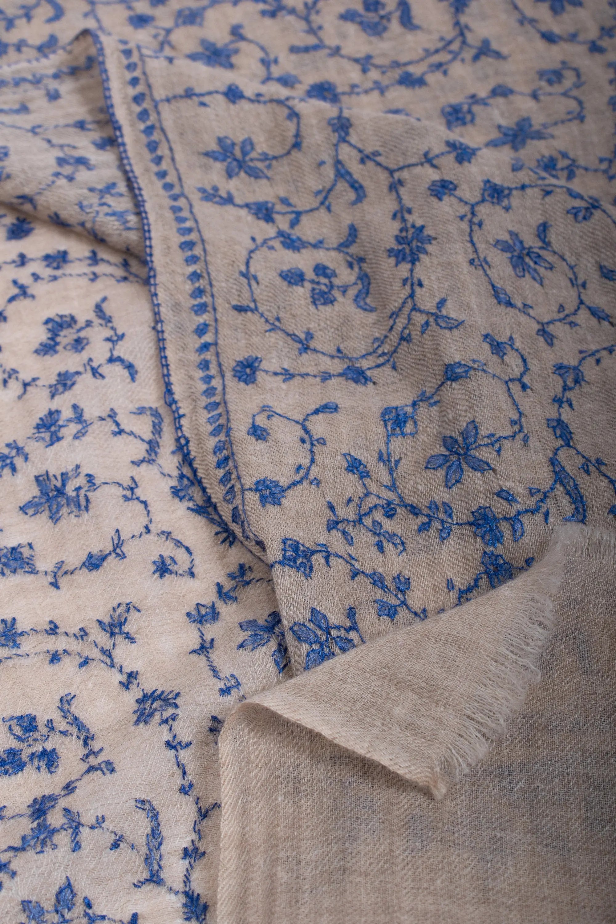 Natural Scarves, Special Gifts, Super Soft Pashminas, Needlework Embroideries, Kashmiri Shawls, Goat Scarf, Gifts for her, 28x80" - ALASKA Shahkaar