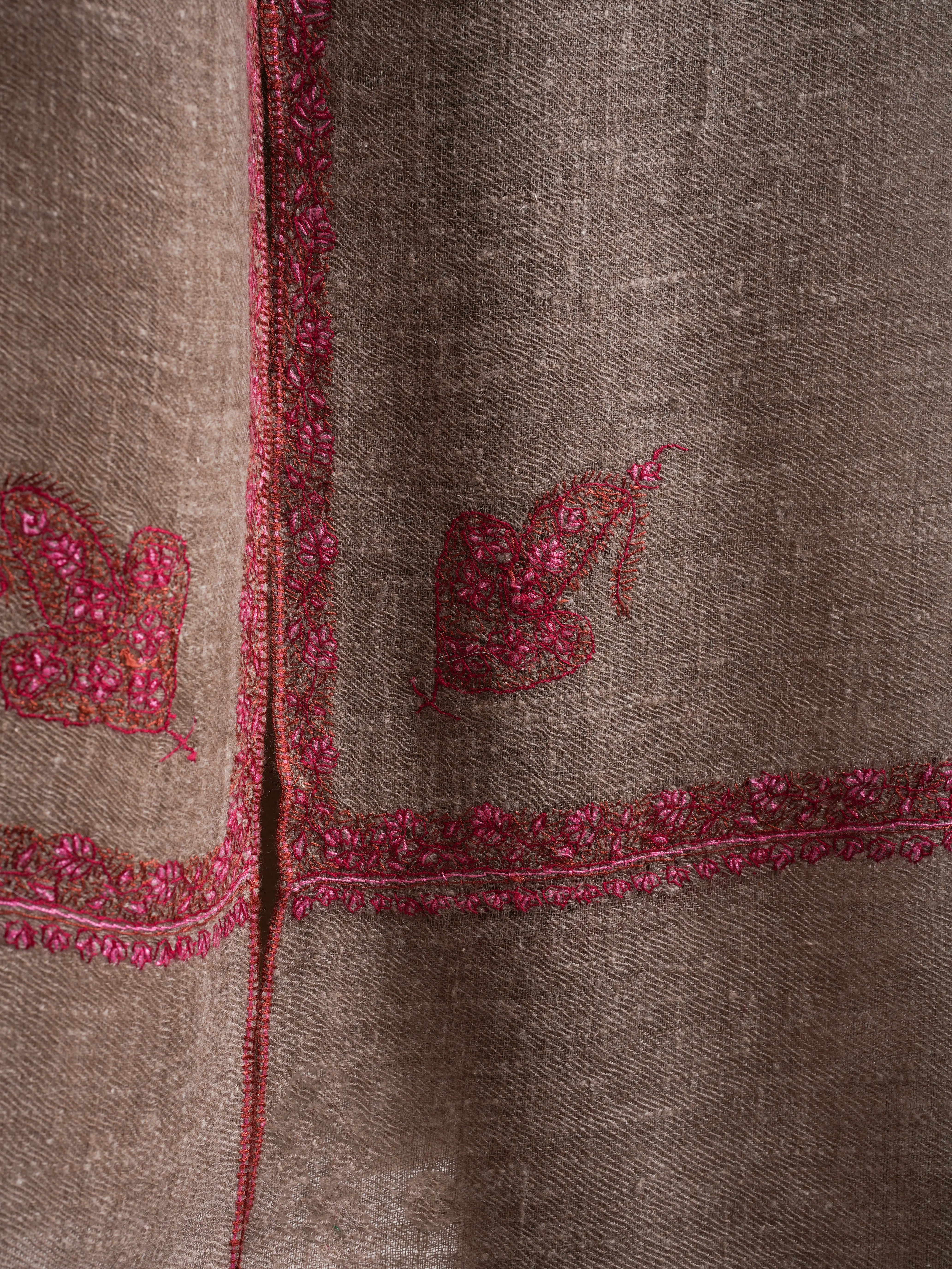 Natural Toosh Color Baildar Handwoven Cashmere Wrap Shahkaar