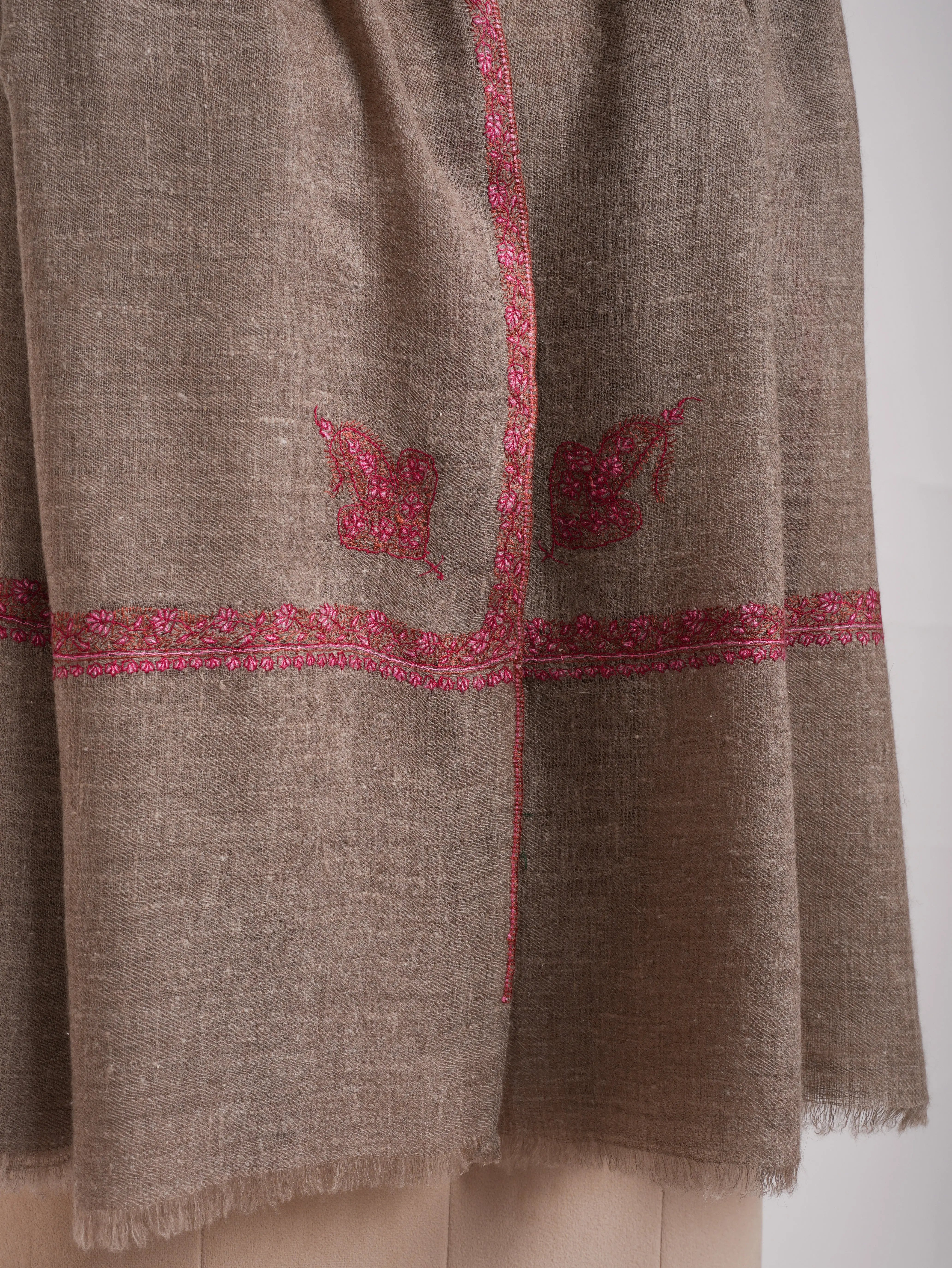 Natural Toosh Color Baildar Handwoven Cashmere Wrap Shahkaar