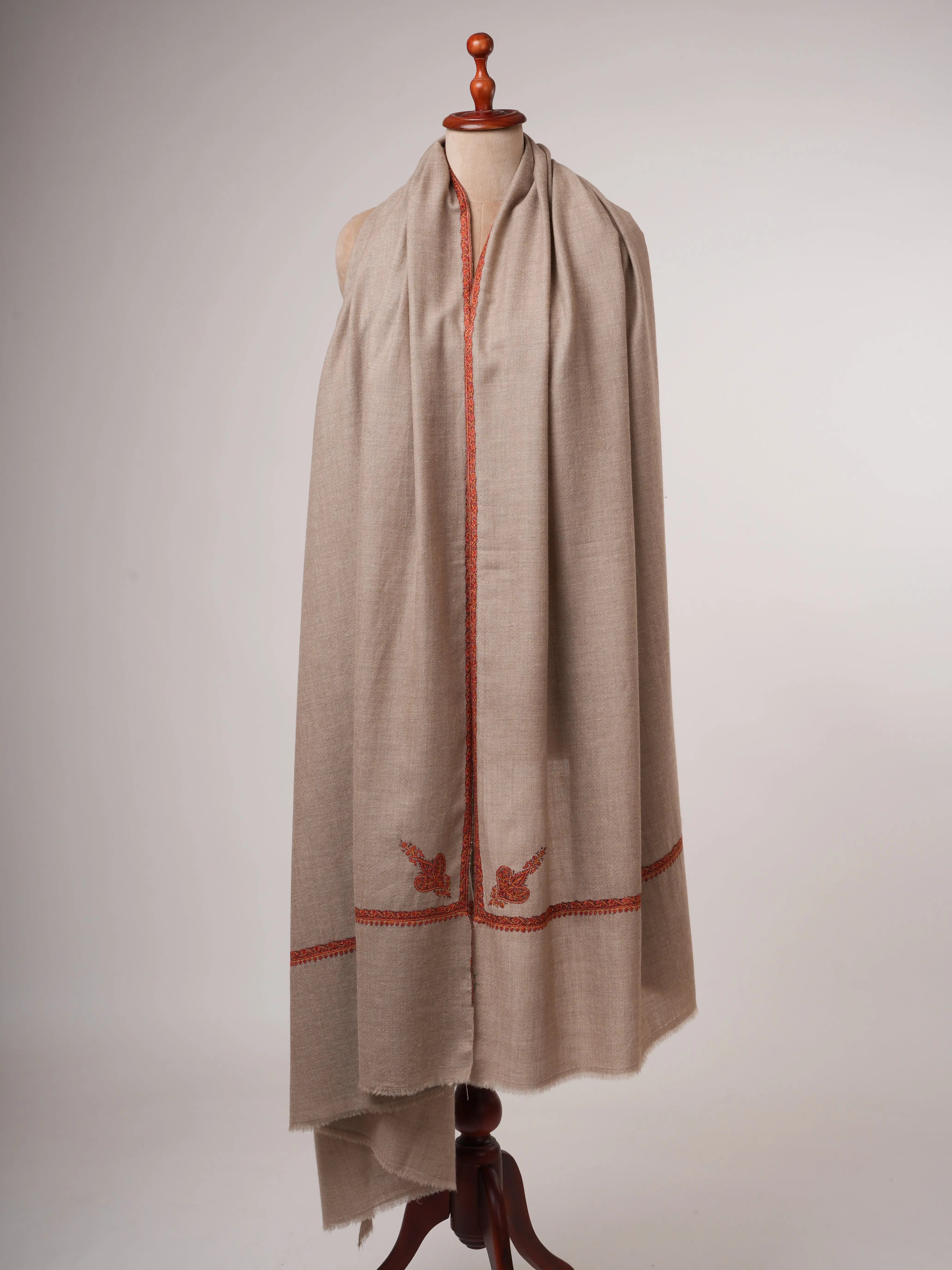 Oversized Bail Classic Embroidered Soft Pashmina Shawl – Timeless Kashmiri Luxury Shahkaar