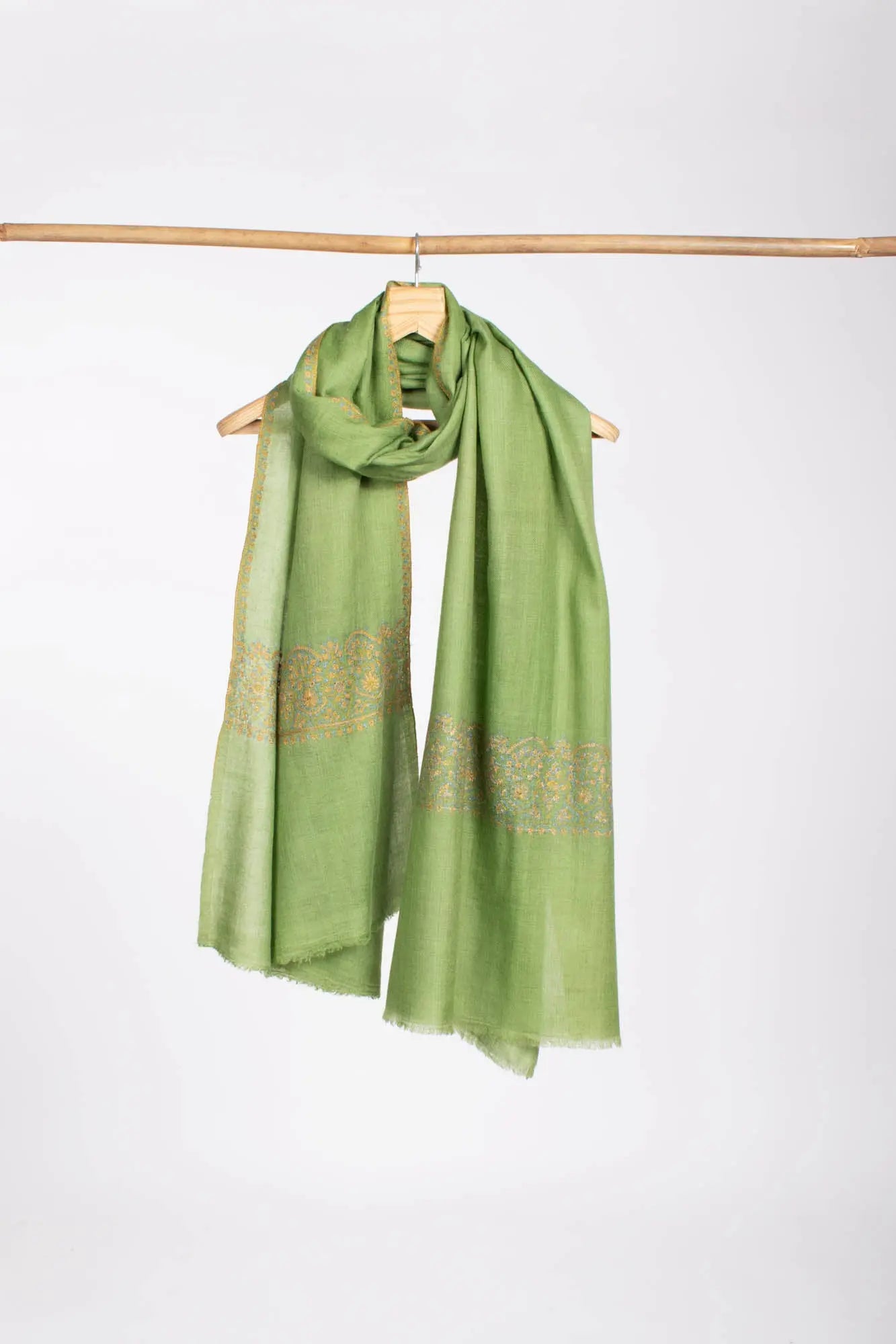 Palladar Sozni Embroidered Indian Cashmere Scarf Shahkaar