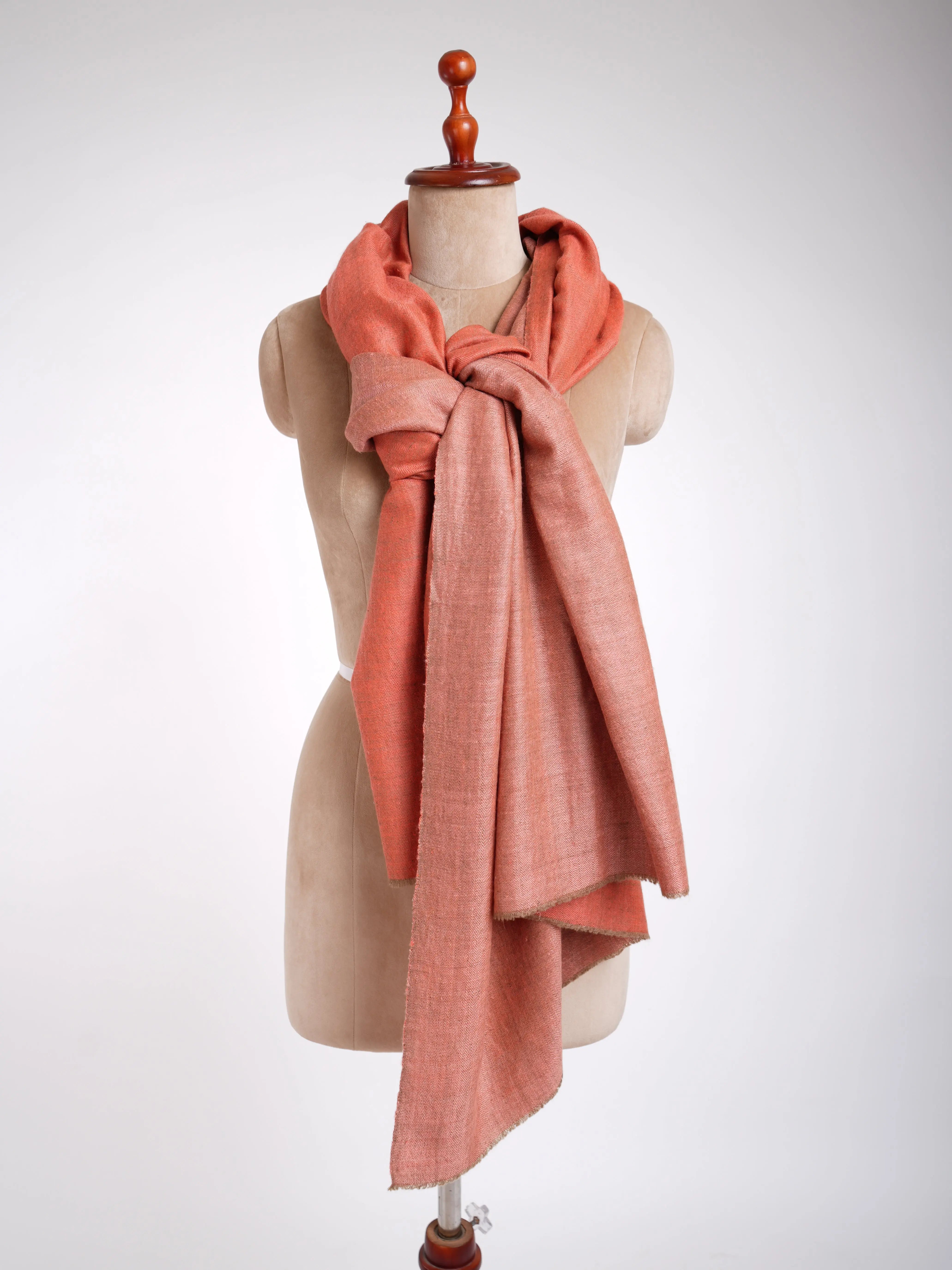 Peach Pink Dual Shade HandSpun Shawl Shahkaar