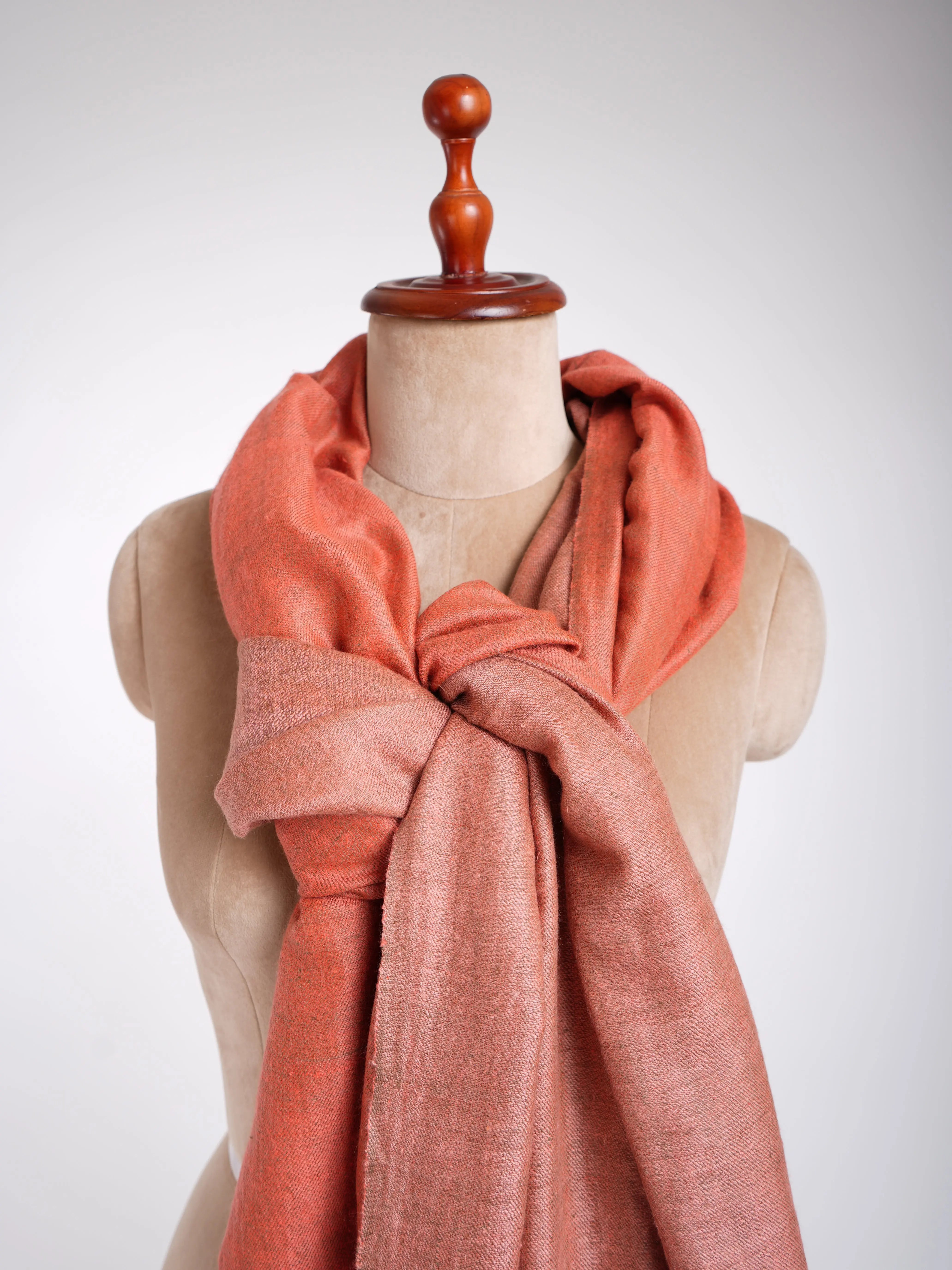 Peach Pink Dual Shade HandSpun Shawl Shahkaar