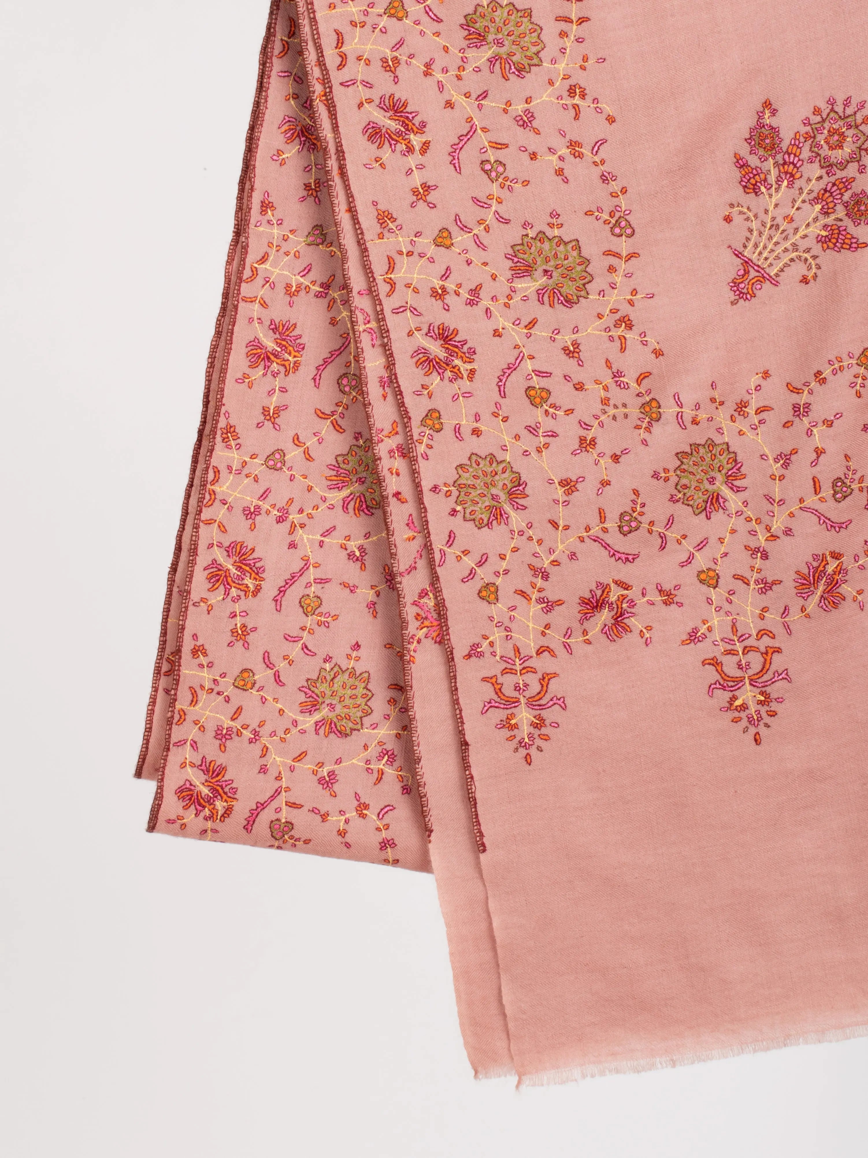 Pink Blush Handmade Indian Cashmere Scarf Shahkaar