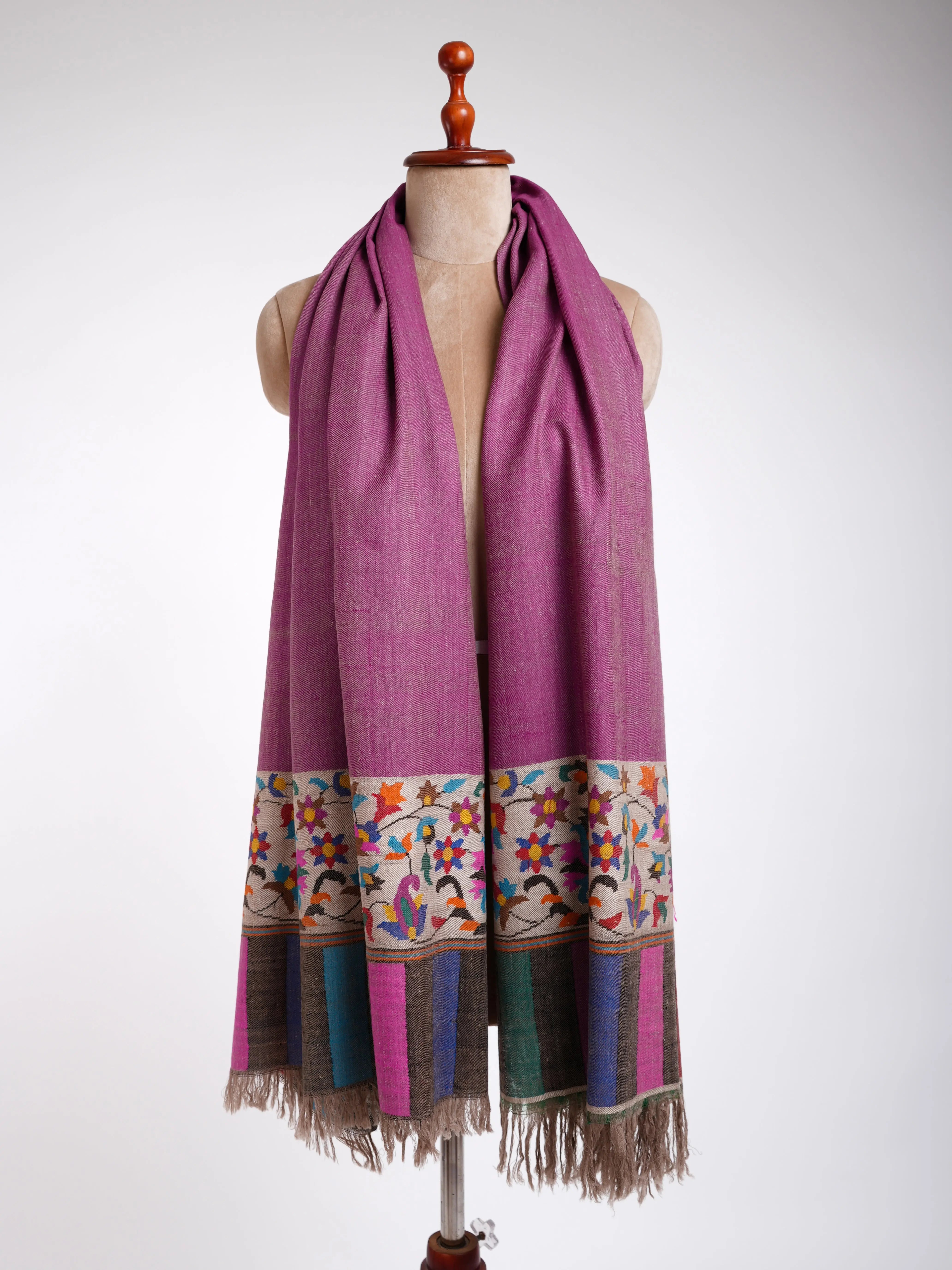 Purple Kani Weave Palla Cashmere Shawl Shahkaar