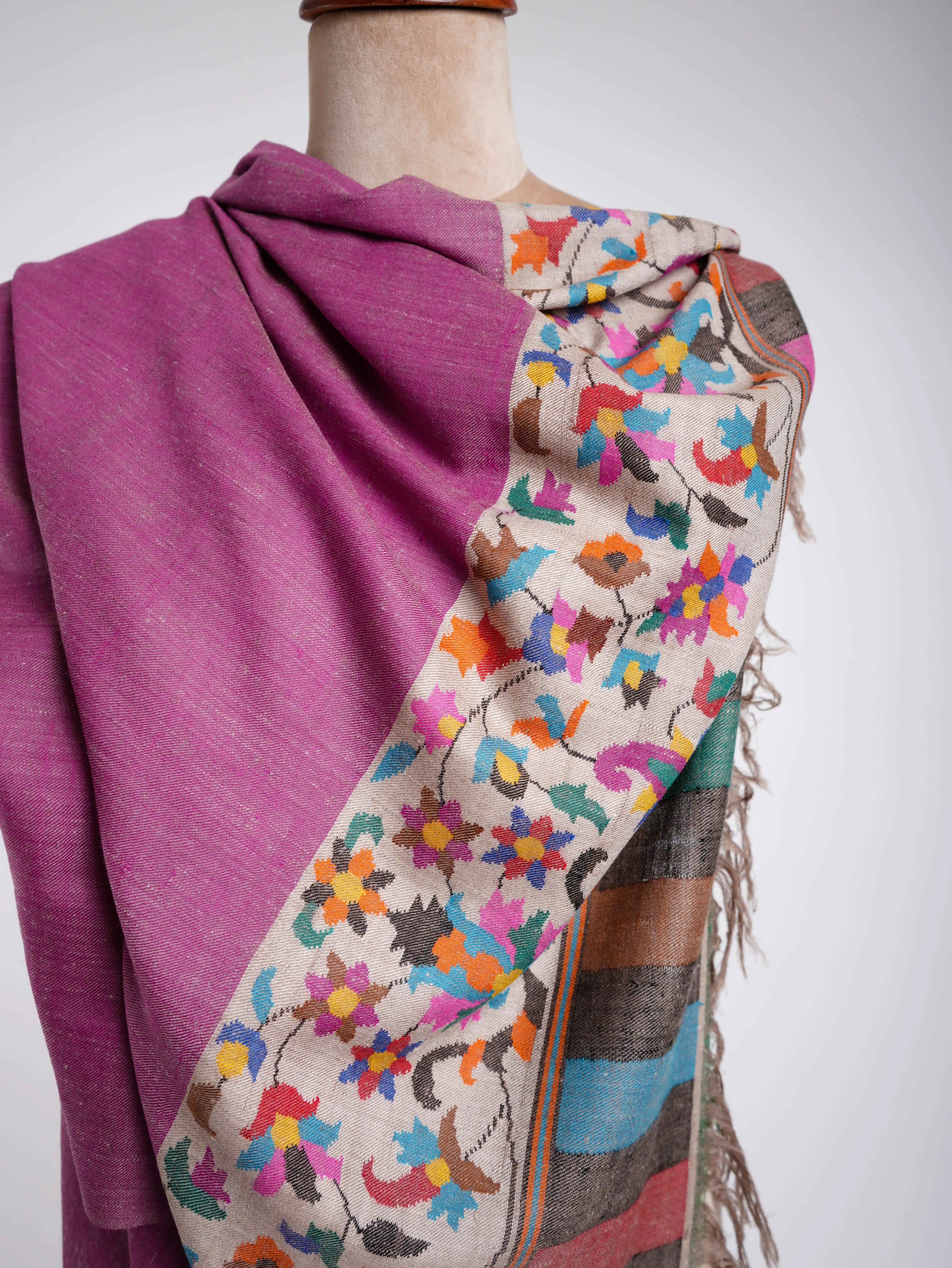 Purple Kani Weave Palla Cashmere Shawl Shahkaar
