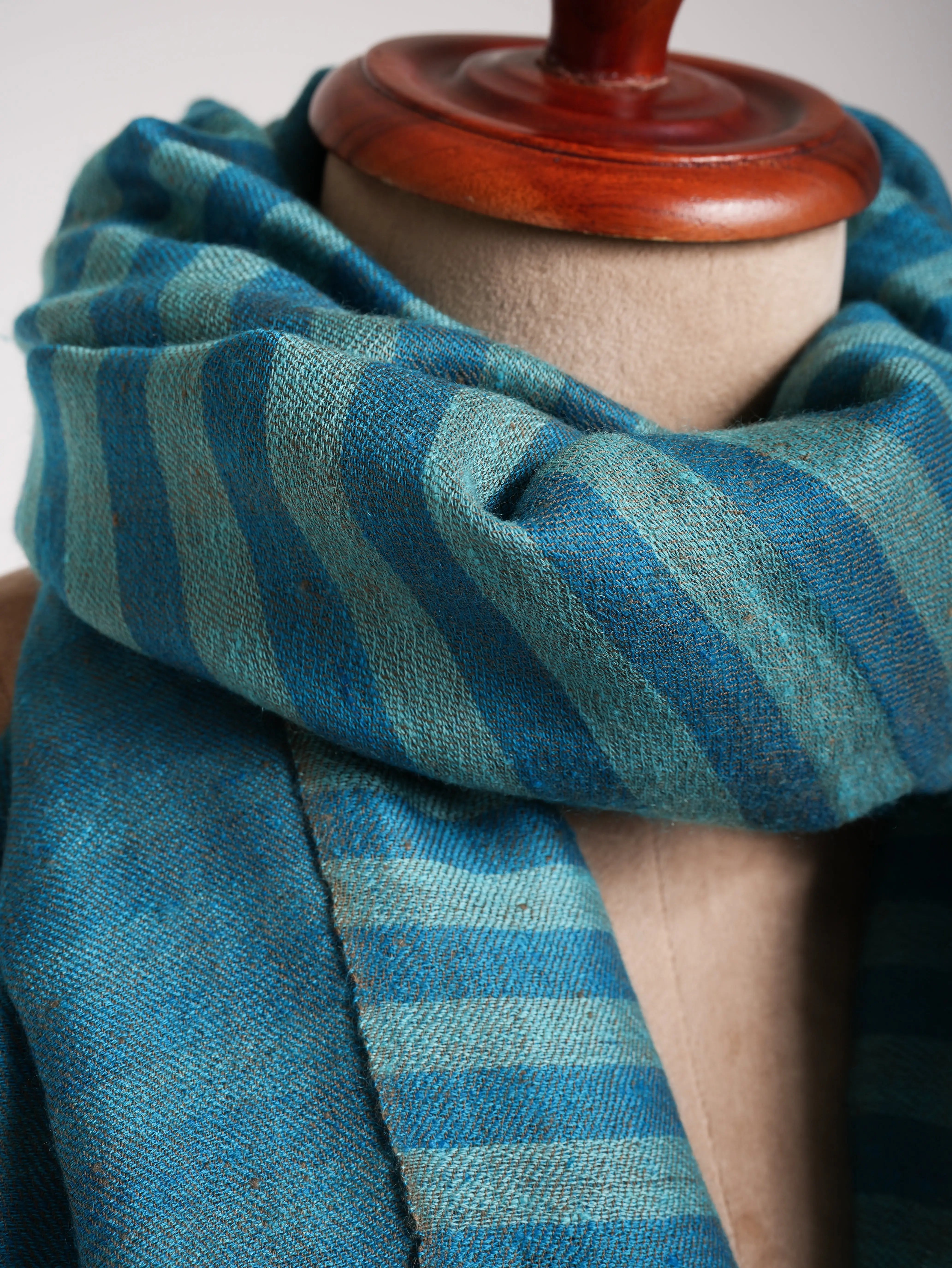 Reversible Turquoise Artistic Pashmina Wrap Shahkaar