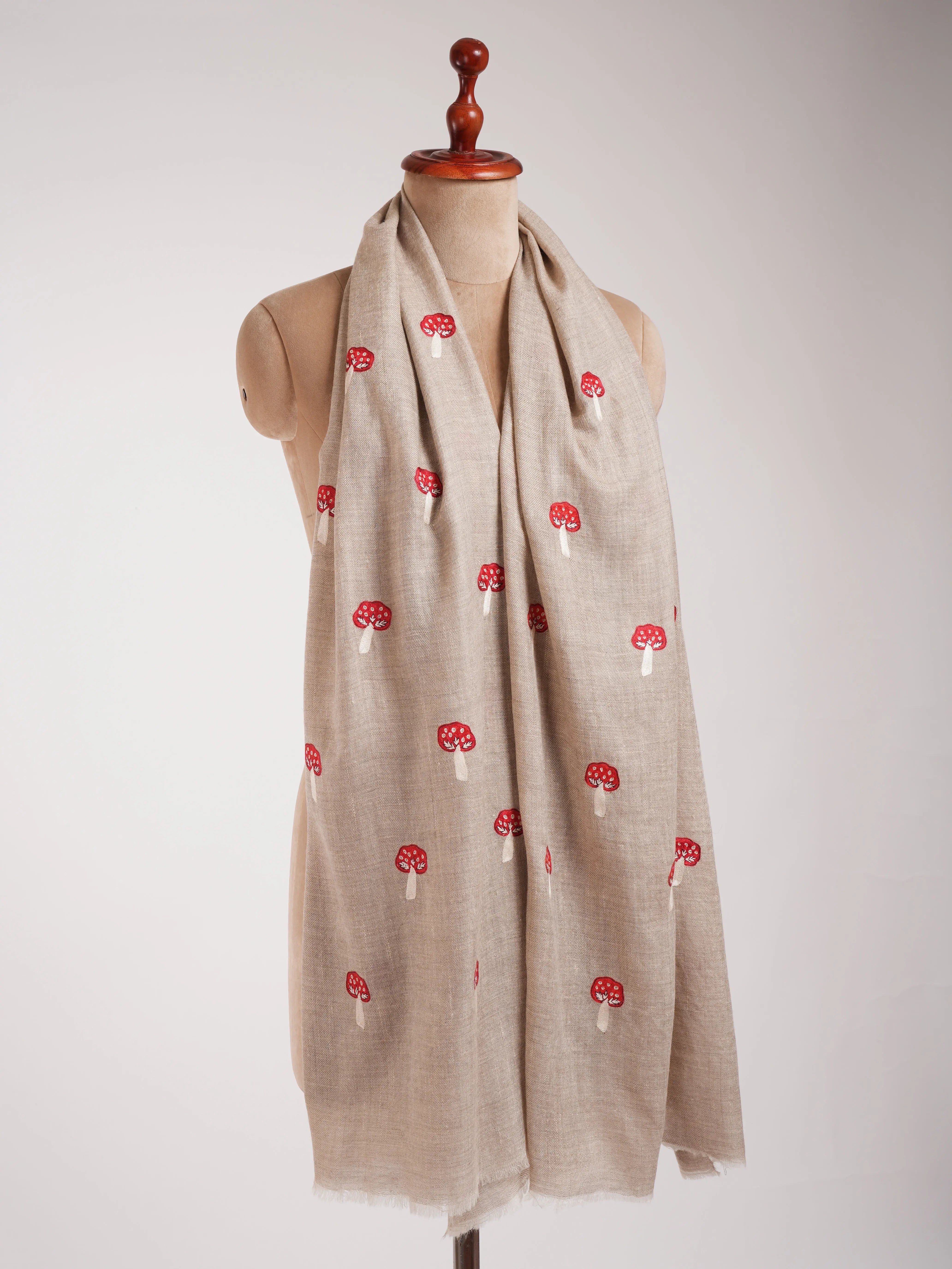 Small Mushrooms Cashmere Scarf - SHERIDAN Shahkaar