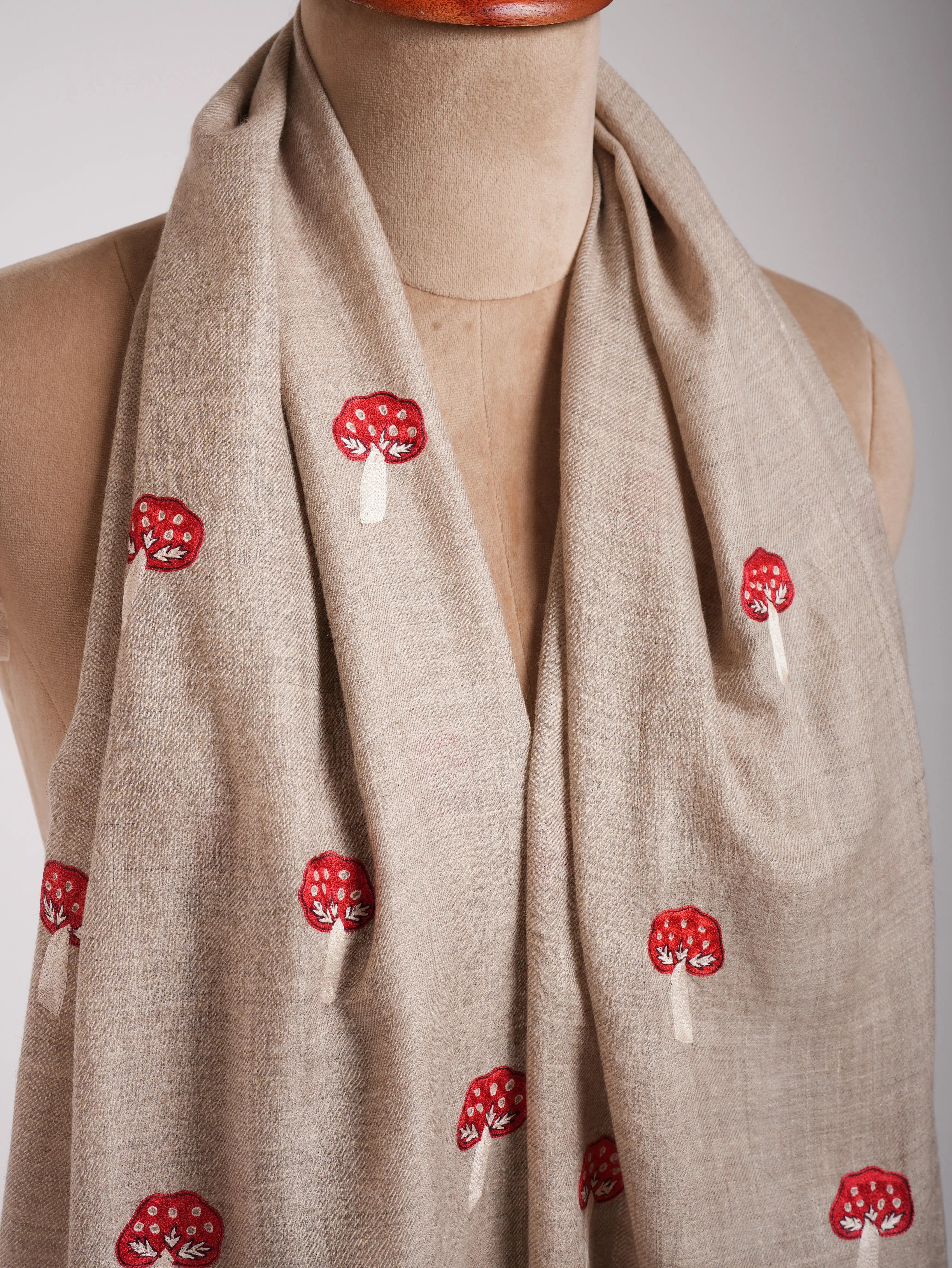 Small Mushrooms Cashmere Scarf - SHERIDAN Shahkaar