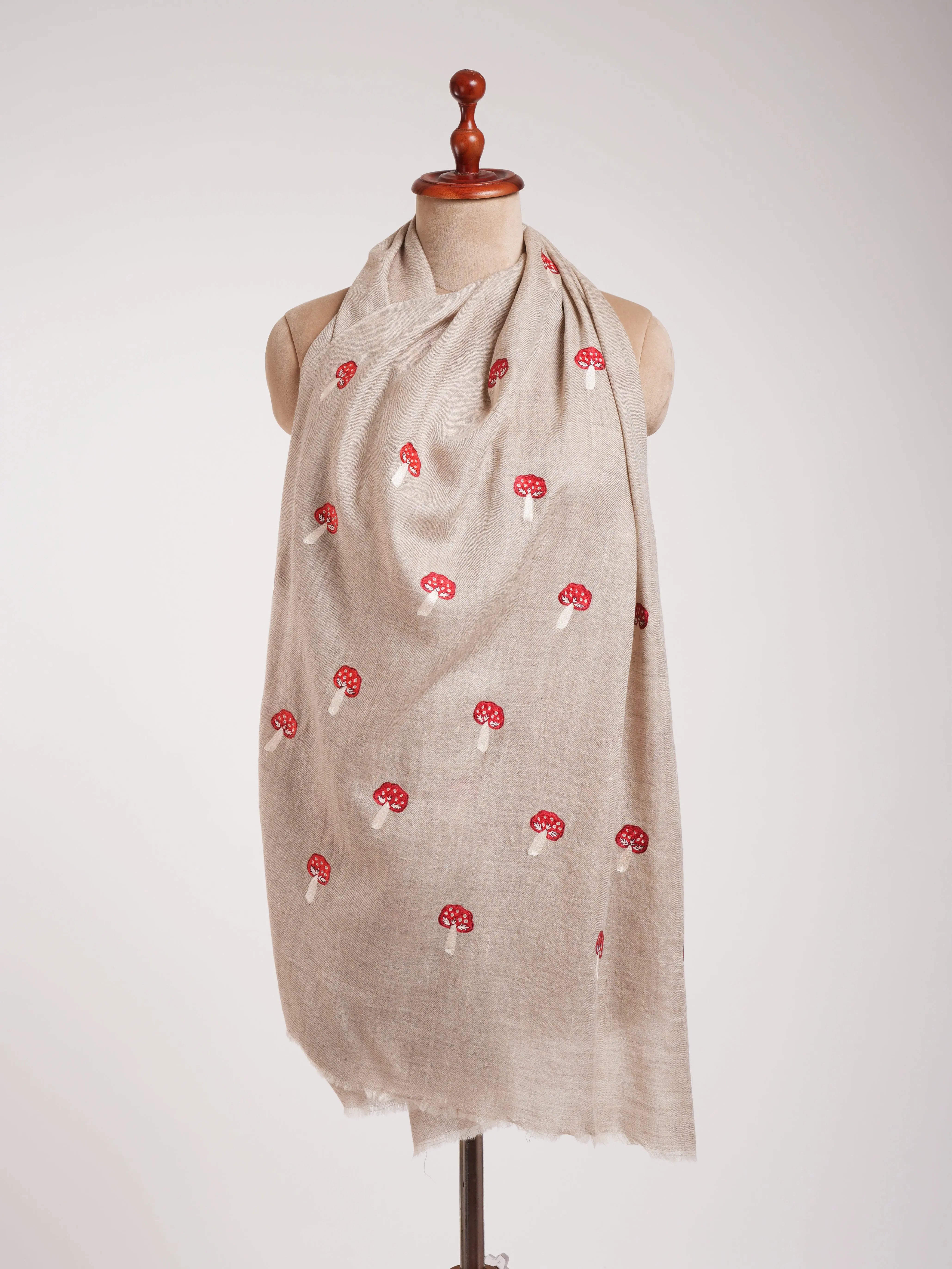 Small Mushrooms Cashmere Scarf - SHERIDAN Shahkaar