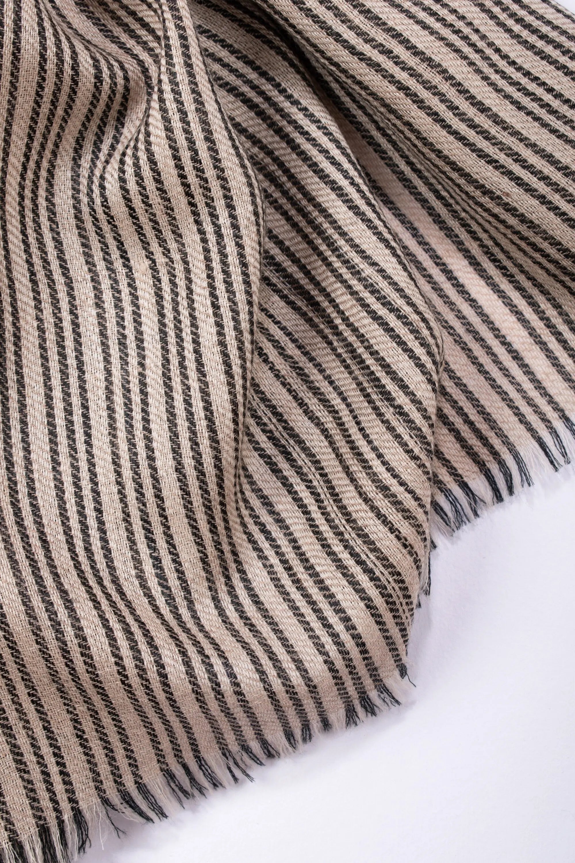 Small Stripes Pashmina Wraps, Stylish Cashmere Scarves, Slow Fashion, Boho Clothing, Gifting Ideas, Super Soft Shawls, 28x80" - LORETTA Shahkaar