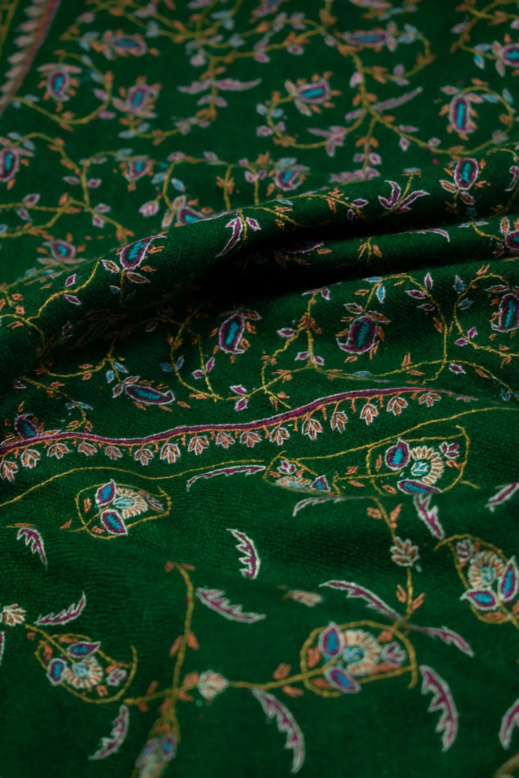 Sozni Pure Pashmina/Cashmere Scarf Wrap Jali, Handwoven on Hand loom & Hand Embroided in Kashmir, Luxury, Masterpiece, King of Wool Shahkaar