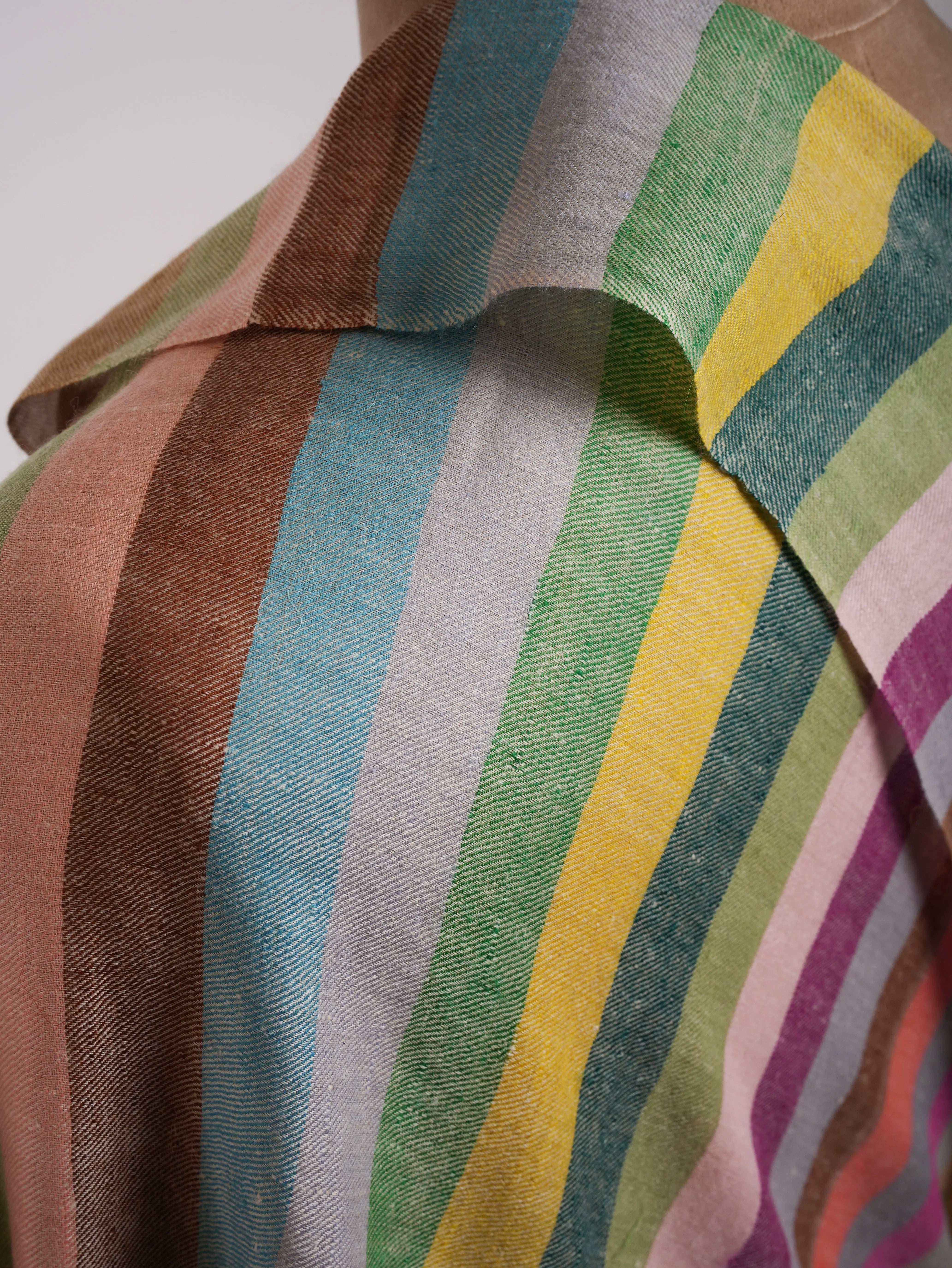 Stripe Pure Pashmina Kashmiri Handwoven Shawl Shahkaar