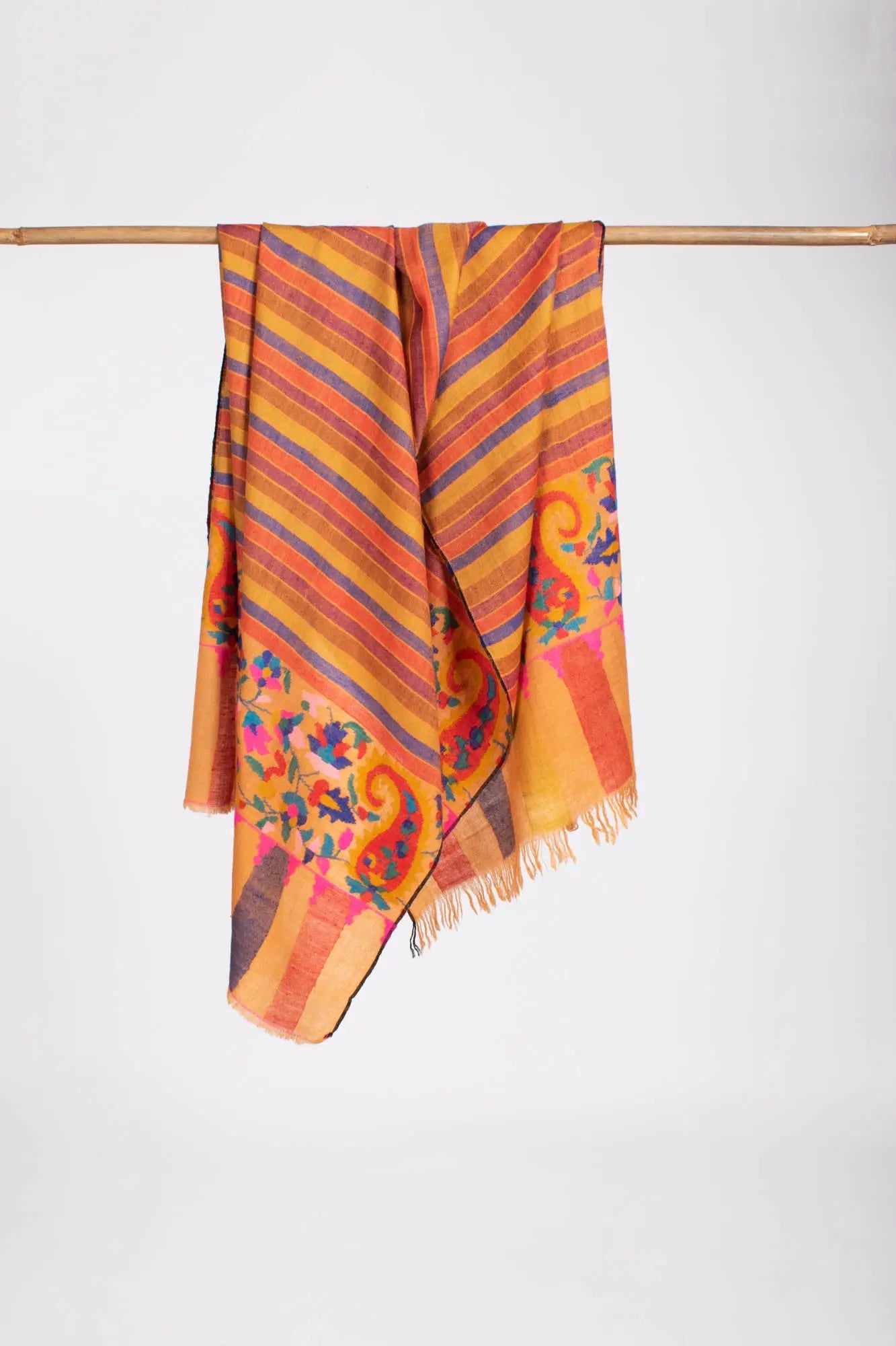 Stripes Kani Cashmere Neck Scarf - ORAIBI Shahkaar