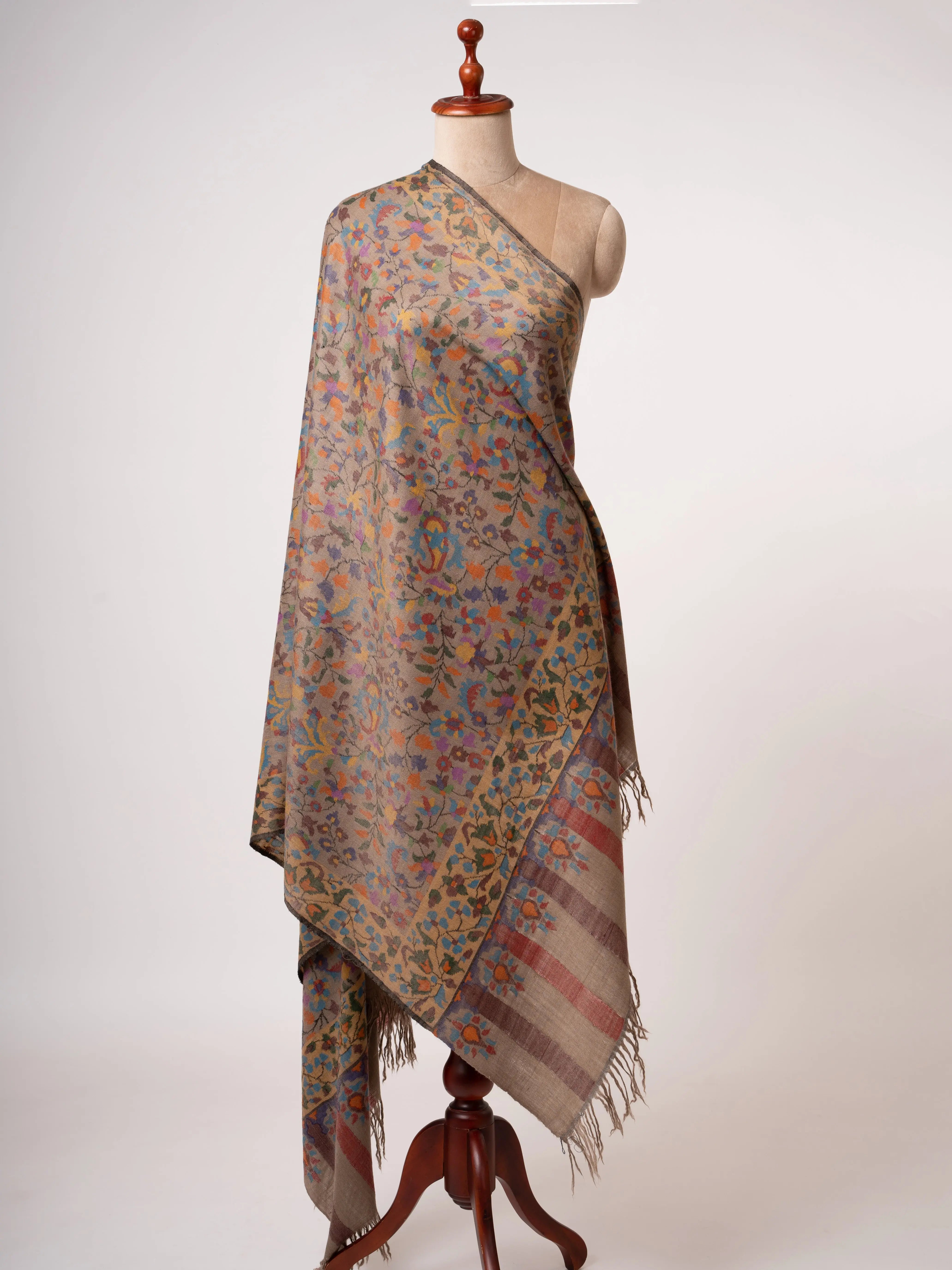 Toosh Color Kani Pashmina Shawl with Intricate Handwoven Motifs Shahkaar