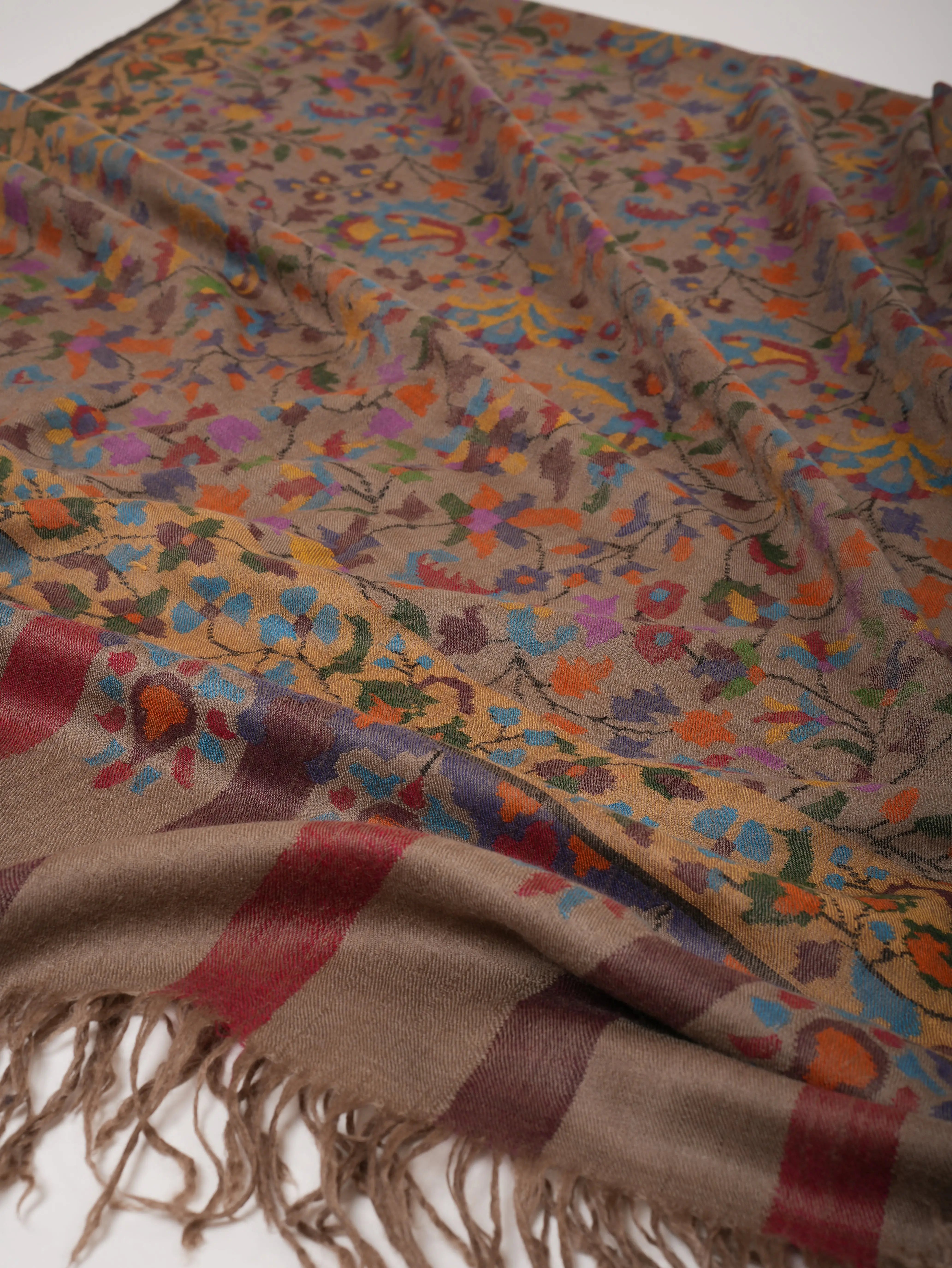 Toosh Color Kani Pashmina Shawl with Intricate Handwoven Motifs Shahkaar
