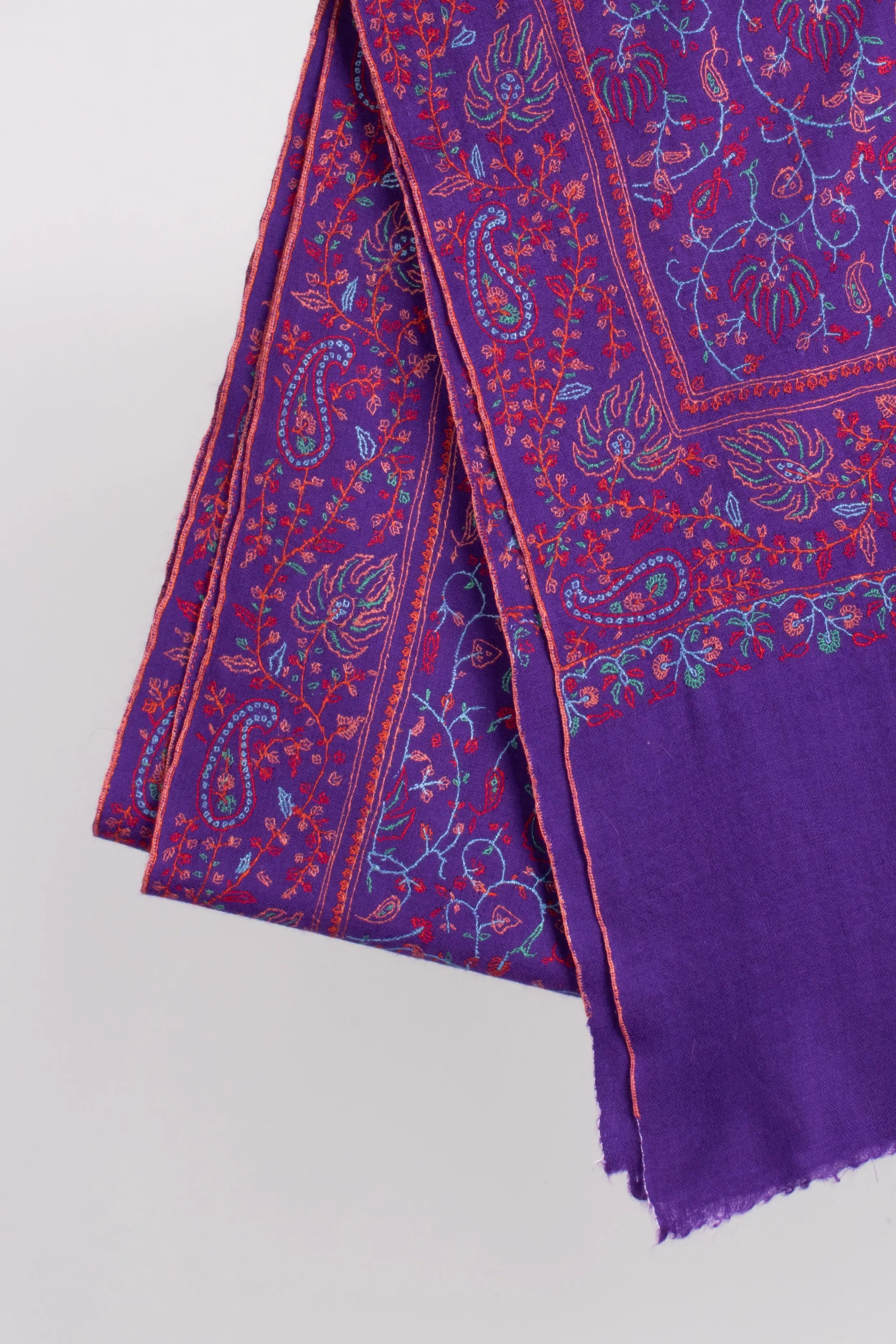 Violet Sozni Embroidered Boho Pashmina Wrap Shahkaar