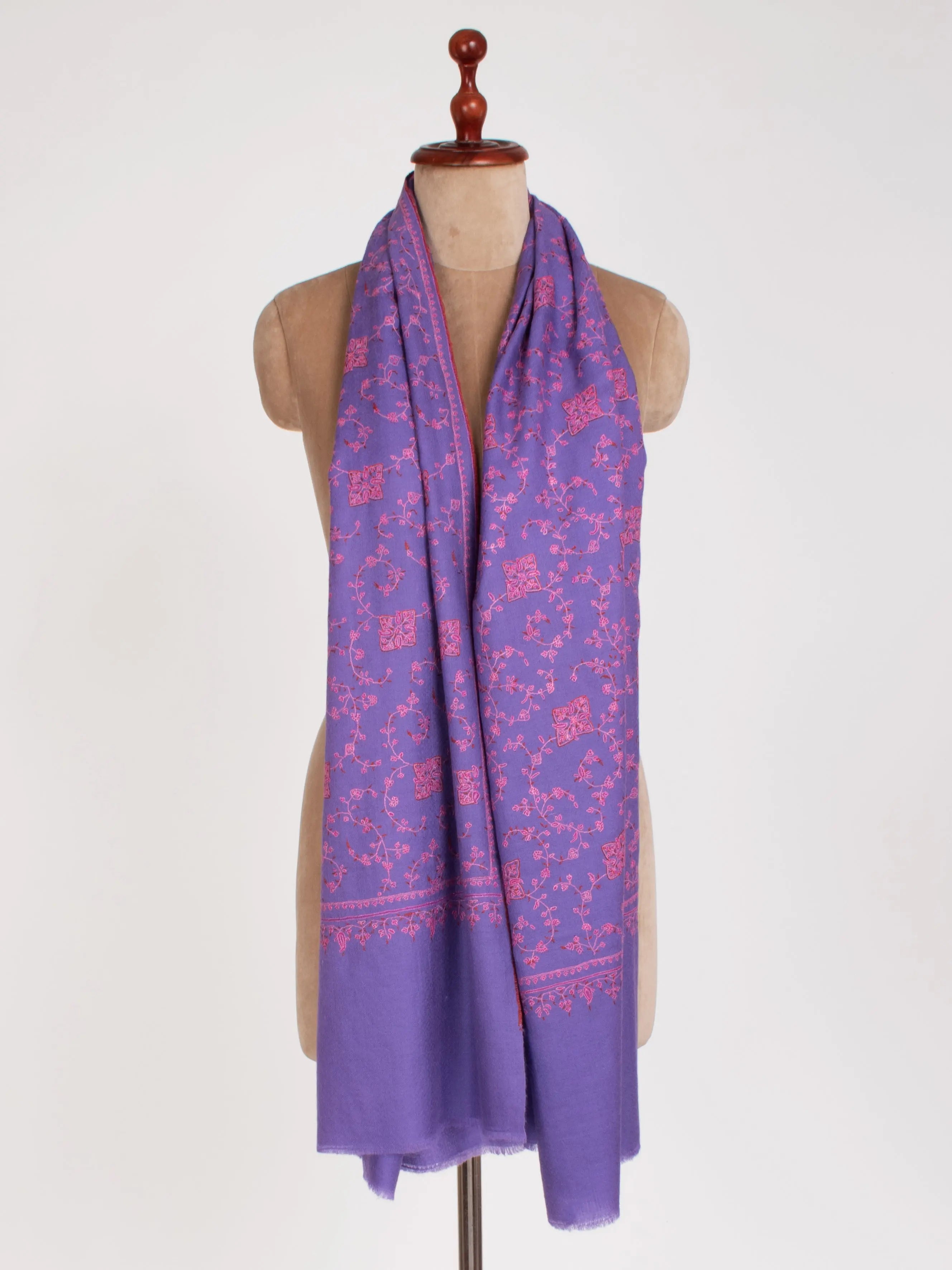 Violet Sozni Embroidered Cashmere Gift Scarf Shahkaar