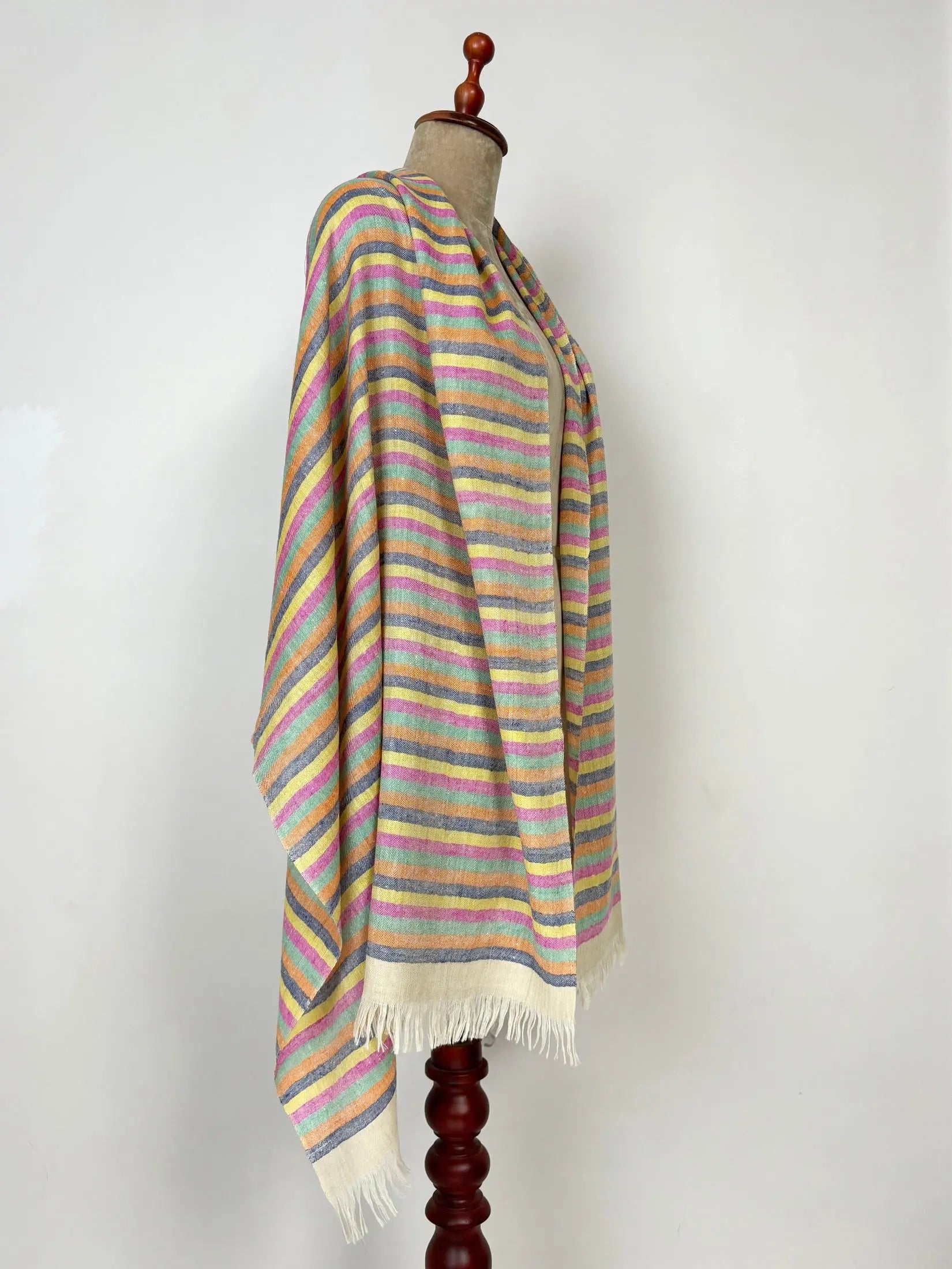 Warm Hue Stripes Cashmere Scarves - RAWLINS Shahkaar
