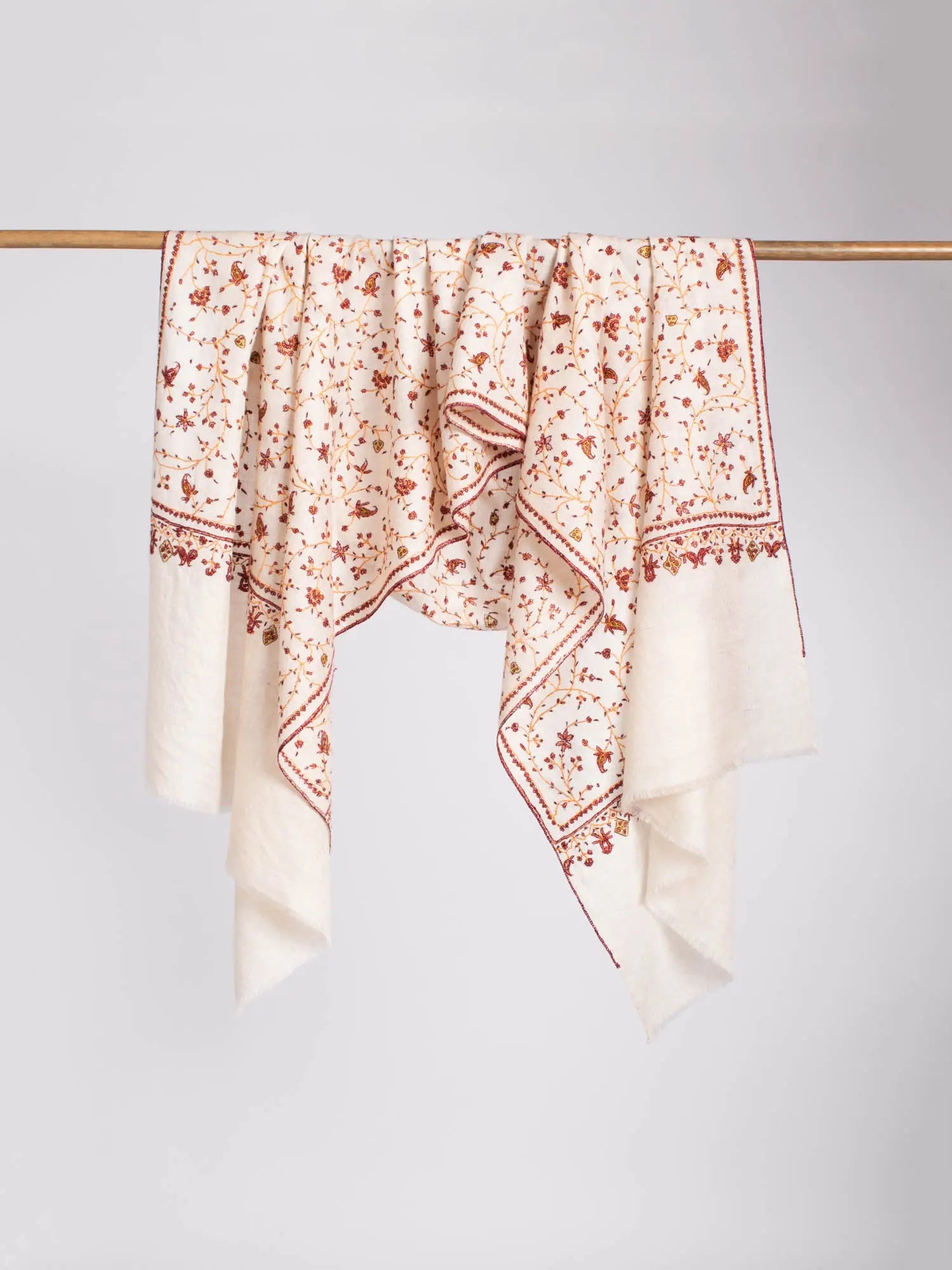 White Beautiful Luxury Cashmere Scarf - KELLOGG Shahkaar