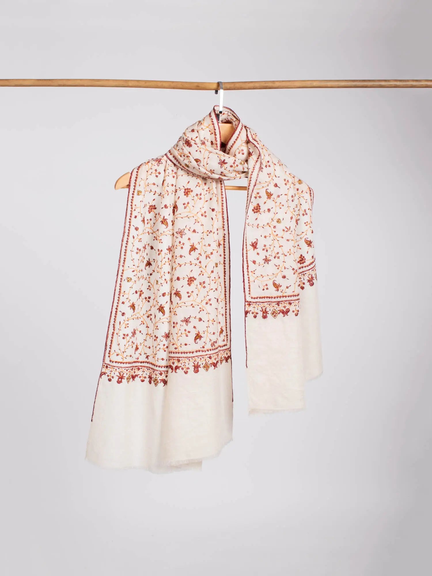 White Beautiful Luxury Cashmere Scarf - KELLOGG Shahkaar