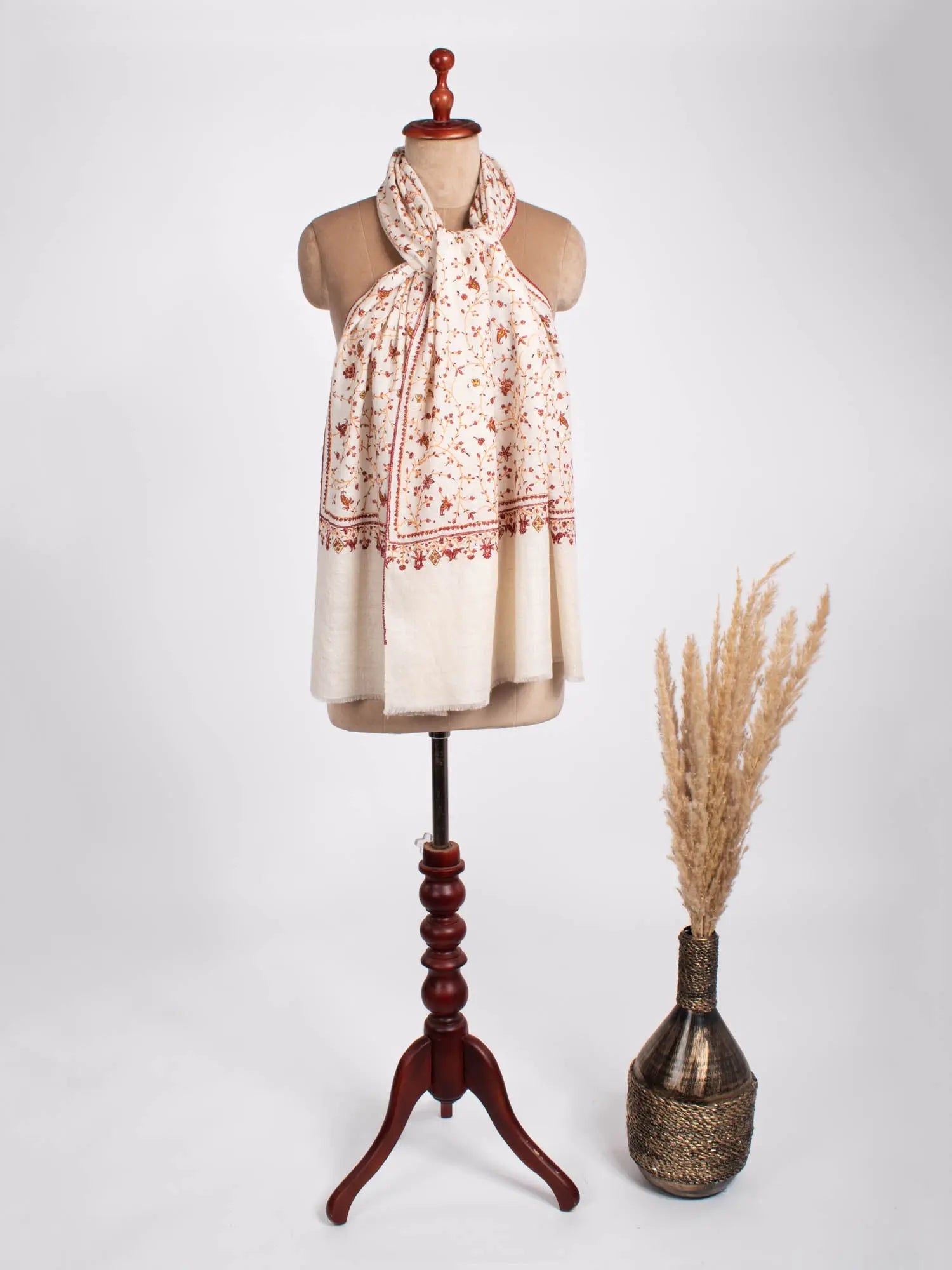White Beautiful Luxury Cashmere Scarf - KELLOGG Shahkaar