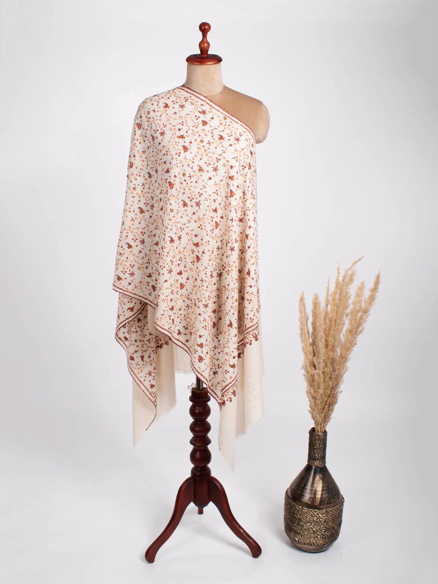 White Beautiful Luxury Cashmere Scarf - KELLOGG Shahkaar