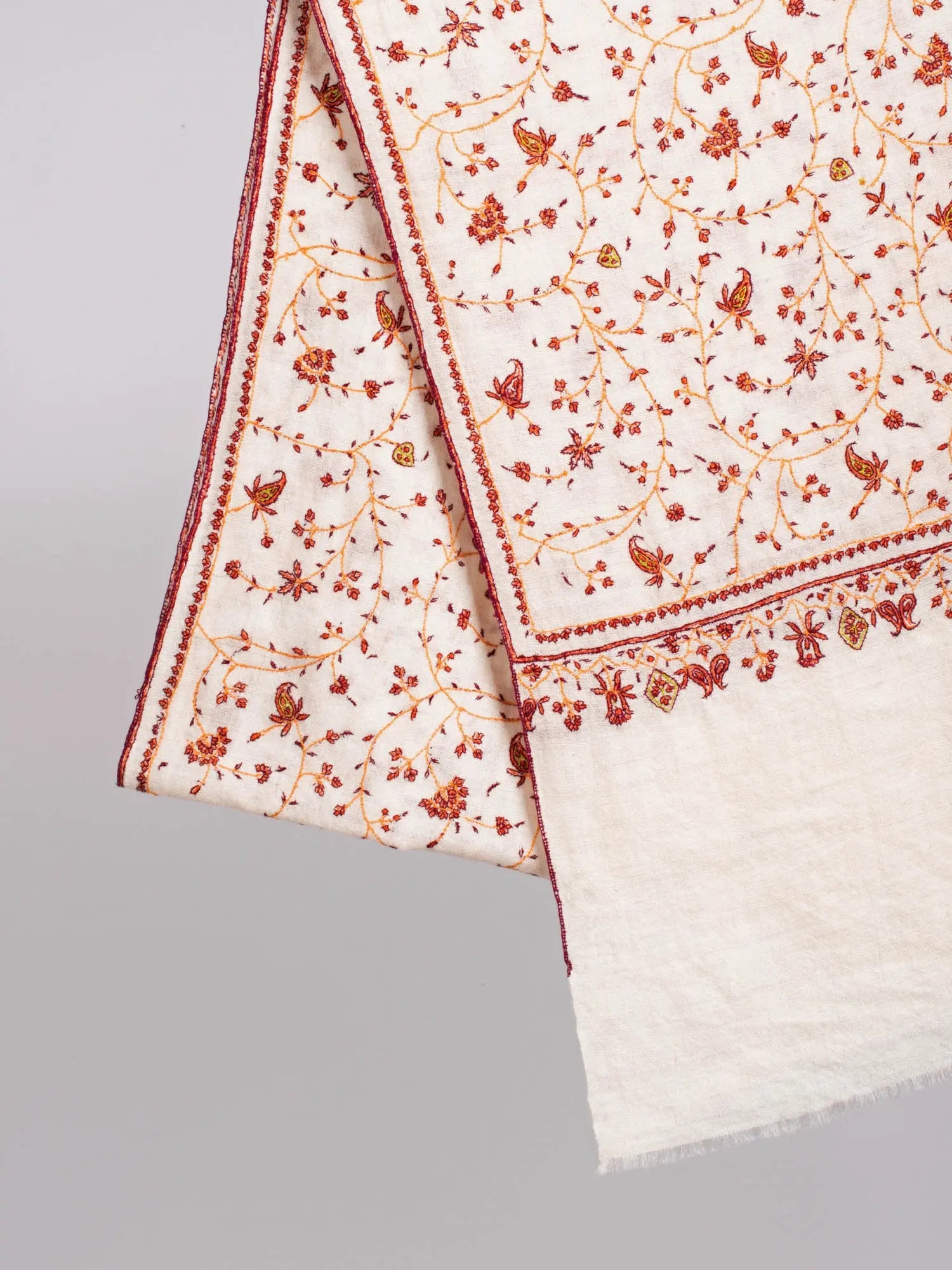 White Beautiful Luxury Cashmere Scarf - KELLOGG Shahkaar