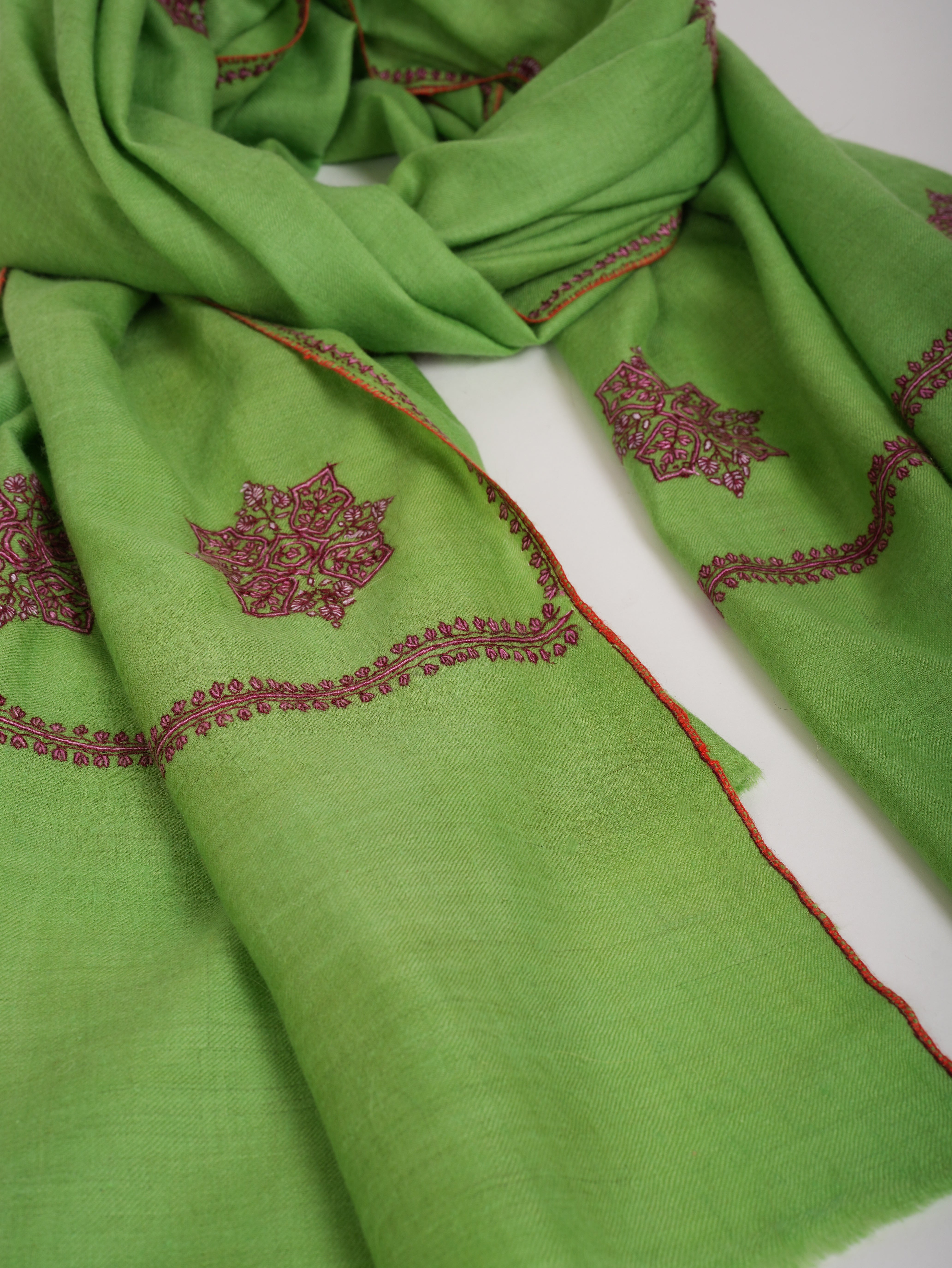 Booti Embroidered Love Bird Color Pure Pashmina Shawl