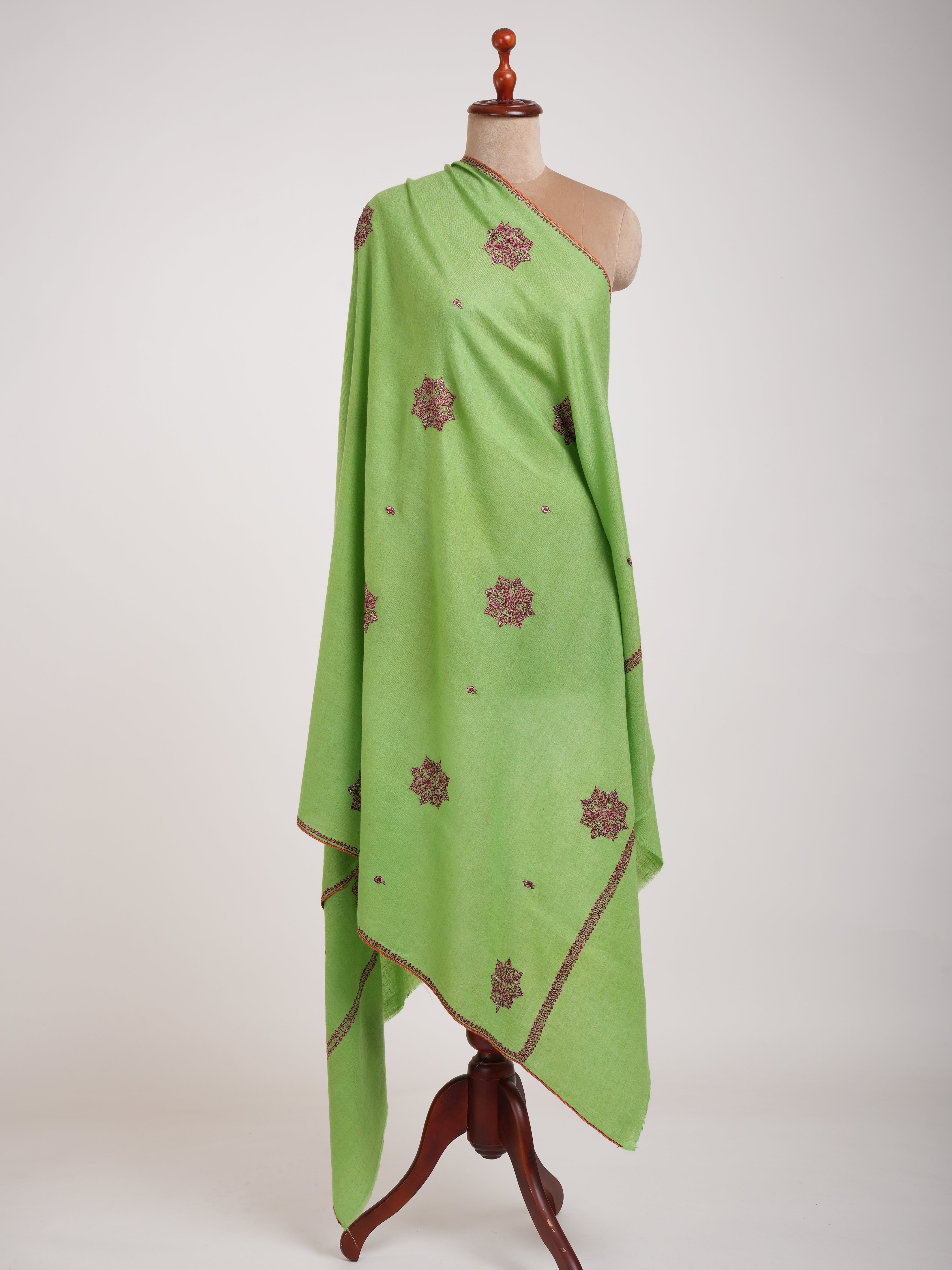 Booti Embroidered Love Bird Color Pure Pashmina Shawl