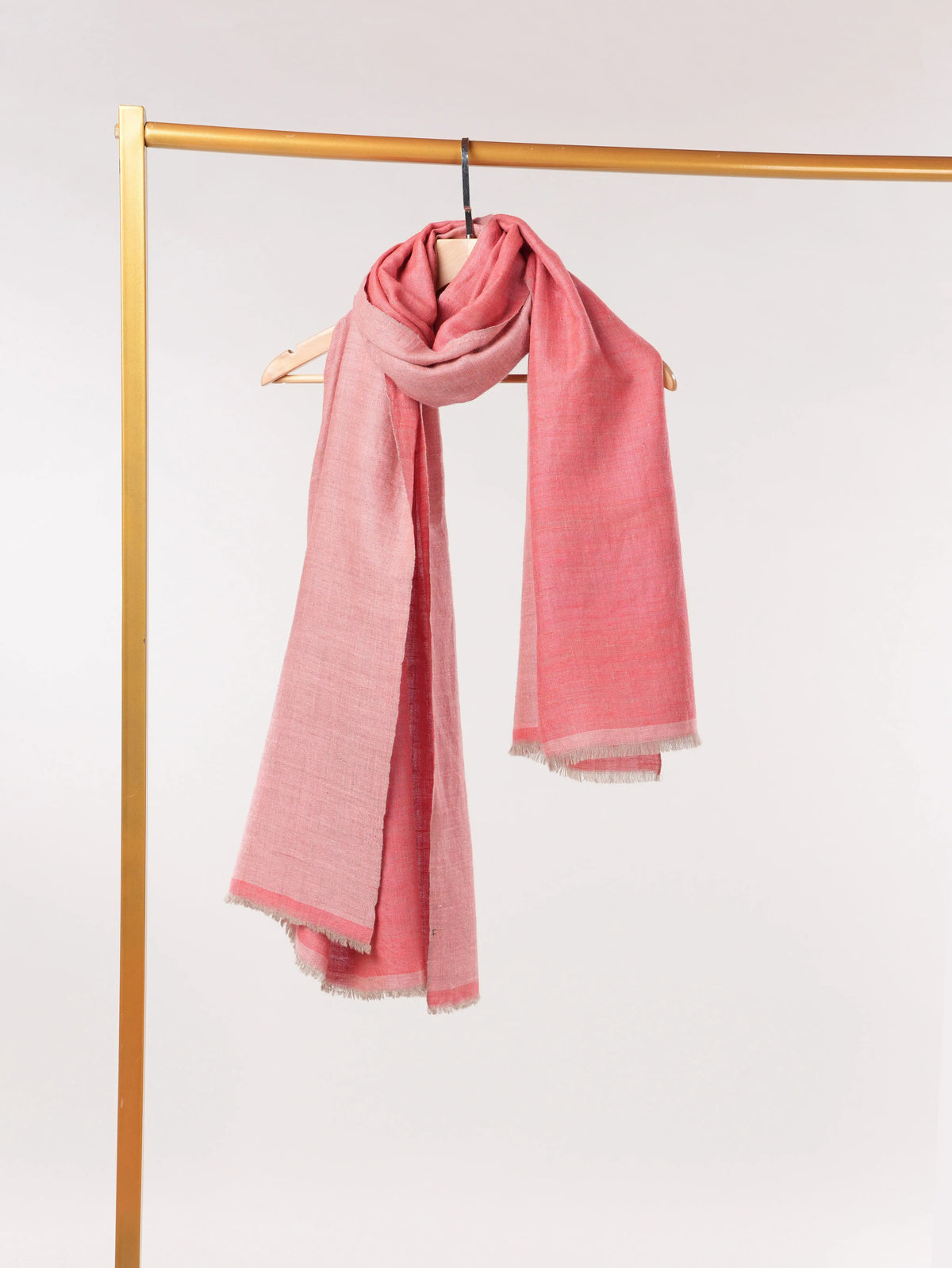 Peach Dual Shade Lightweight Handwoven Pashmina Shawl