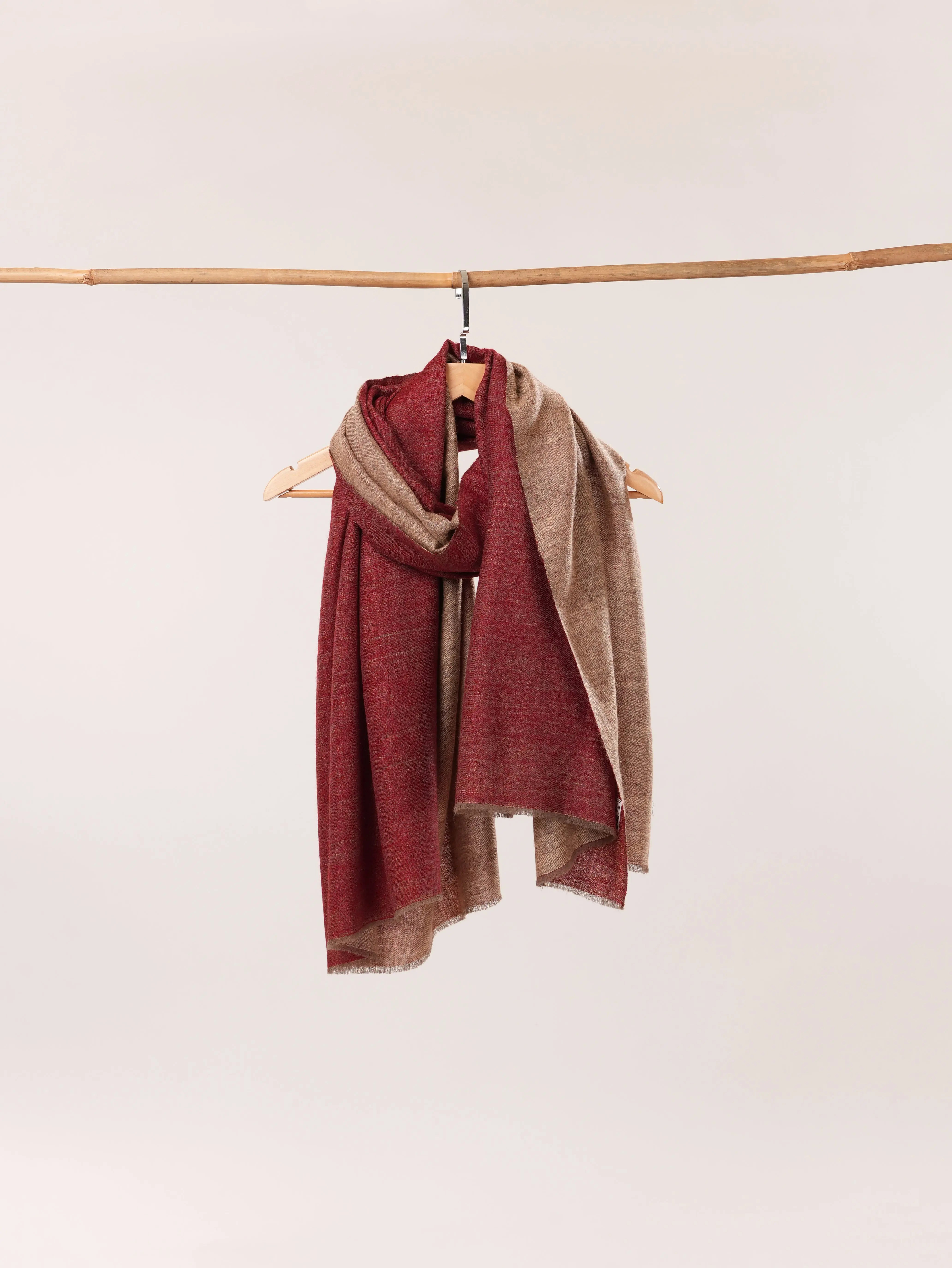 Dual Shade Handspun Handwoven Kashmiri Contemporary Pashmina Shawl Shahkaar.com