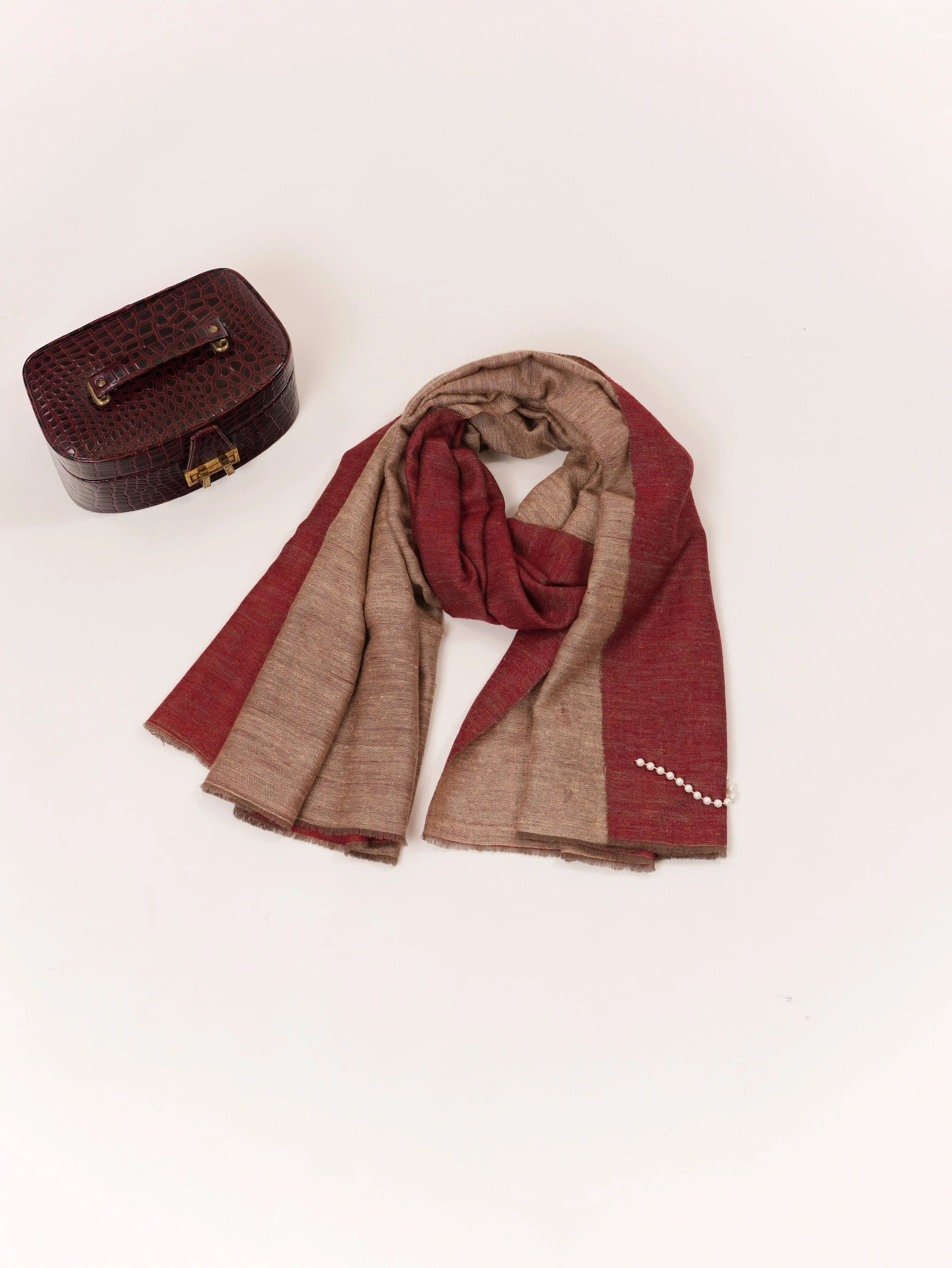 Dual Shade Handspun Handwoven Kashmiri Contemporary Pashmina Shawl Shahkaar.com