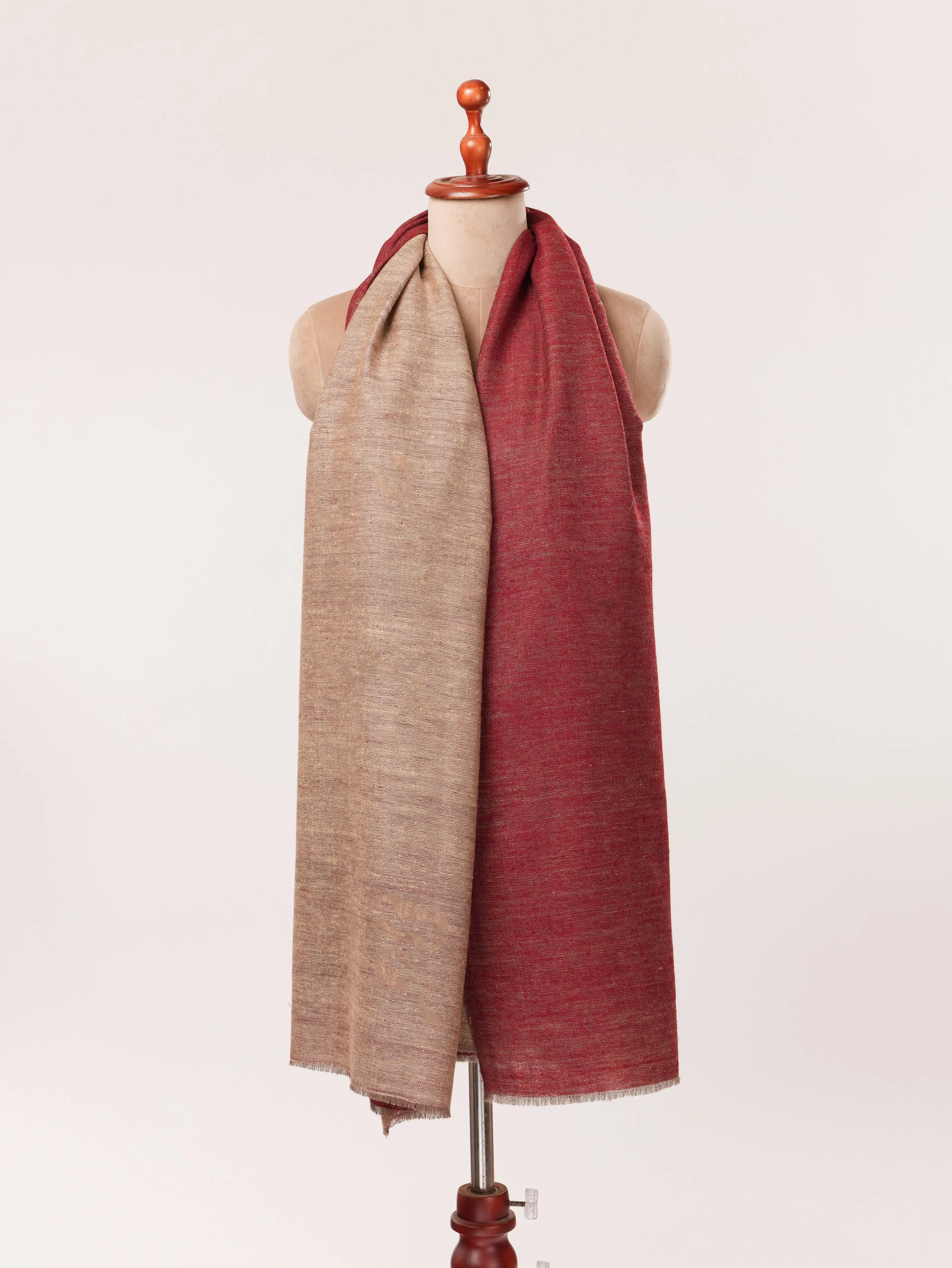 Dual Shade Handspun Handwoven Kashmiri Contemporary Pashmina Shawl Shahkaar.com