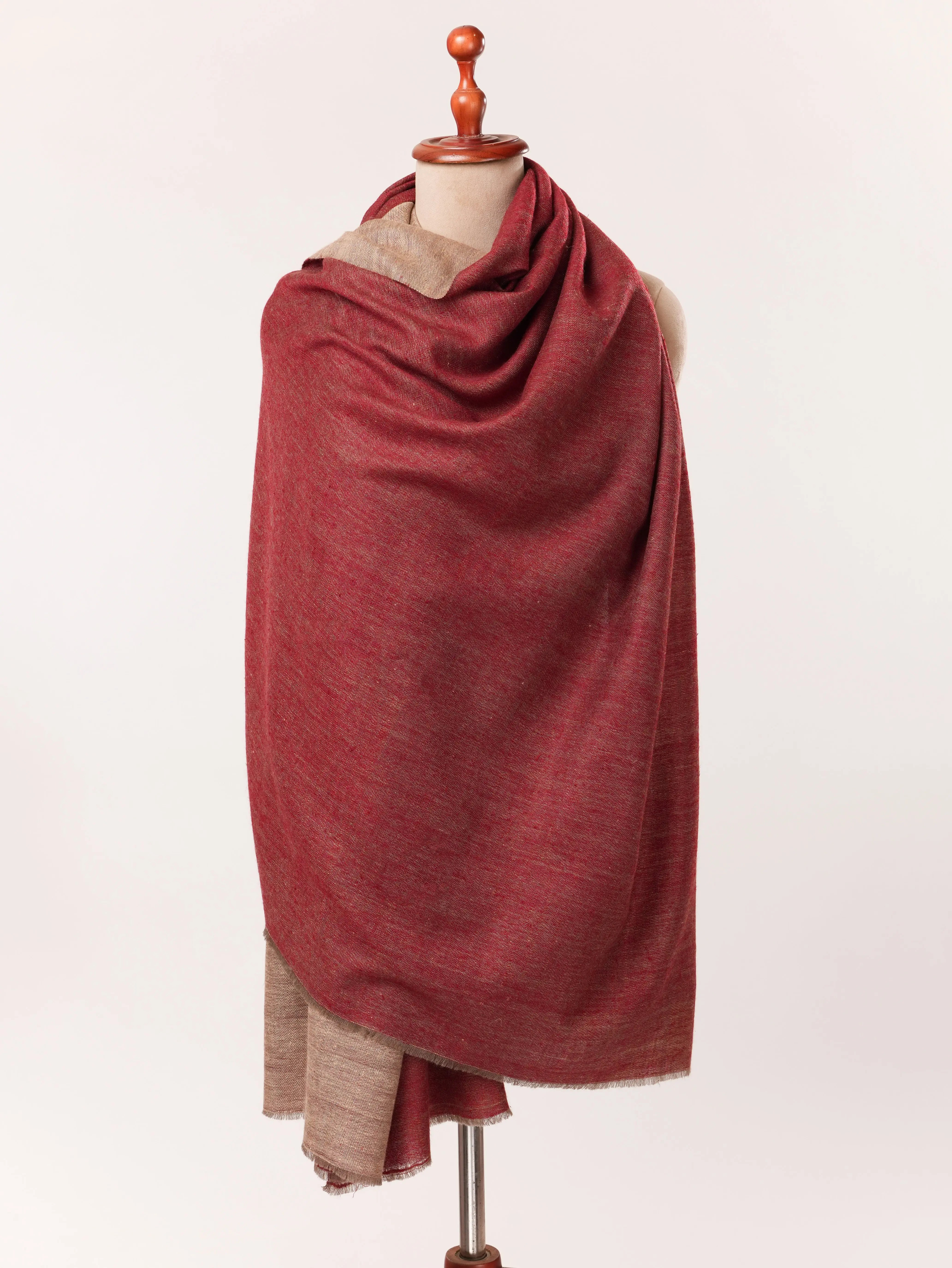Dual Shade Handspun Handwoven Kashmiri Contemporary Pashmina Shawl Shahkaar.com