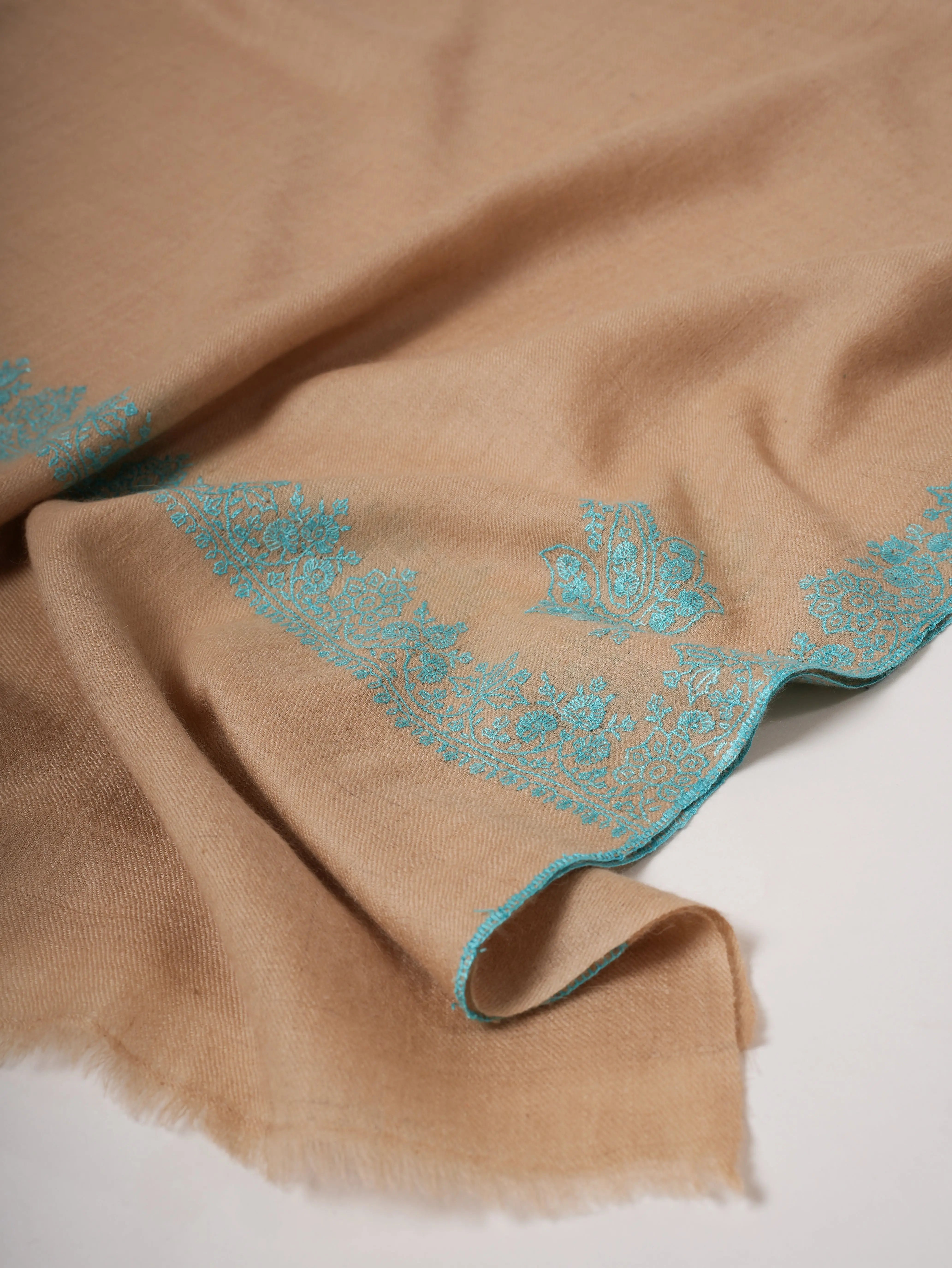 Hashia Embroidered Baby Soft Kashmiri Pashmina Shawl – Elegant Handwoven Luxury Shahkaar