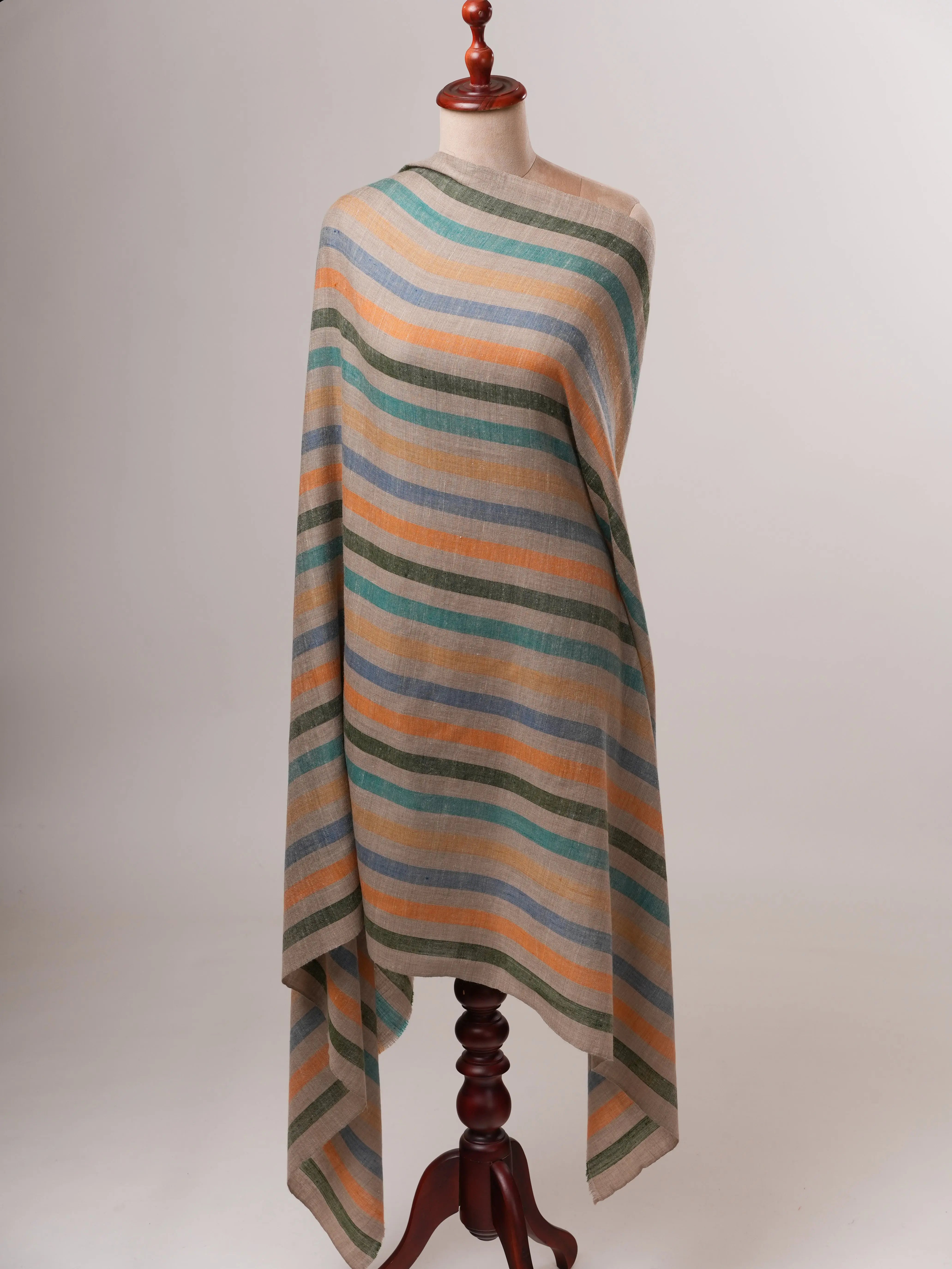 Baby Soft Black Handloom Pashmina Shawl with Red End Detailing Shahkaar